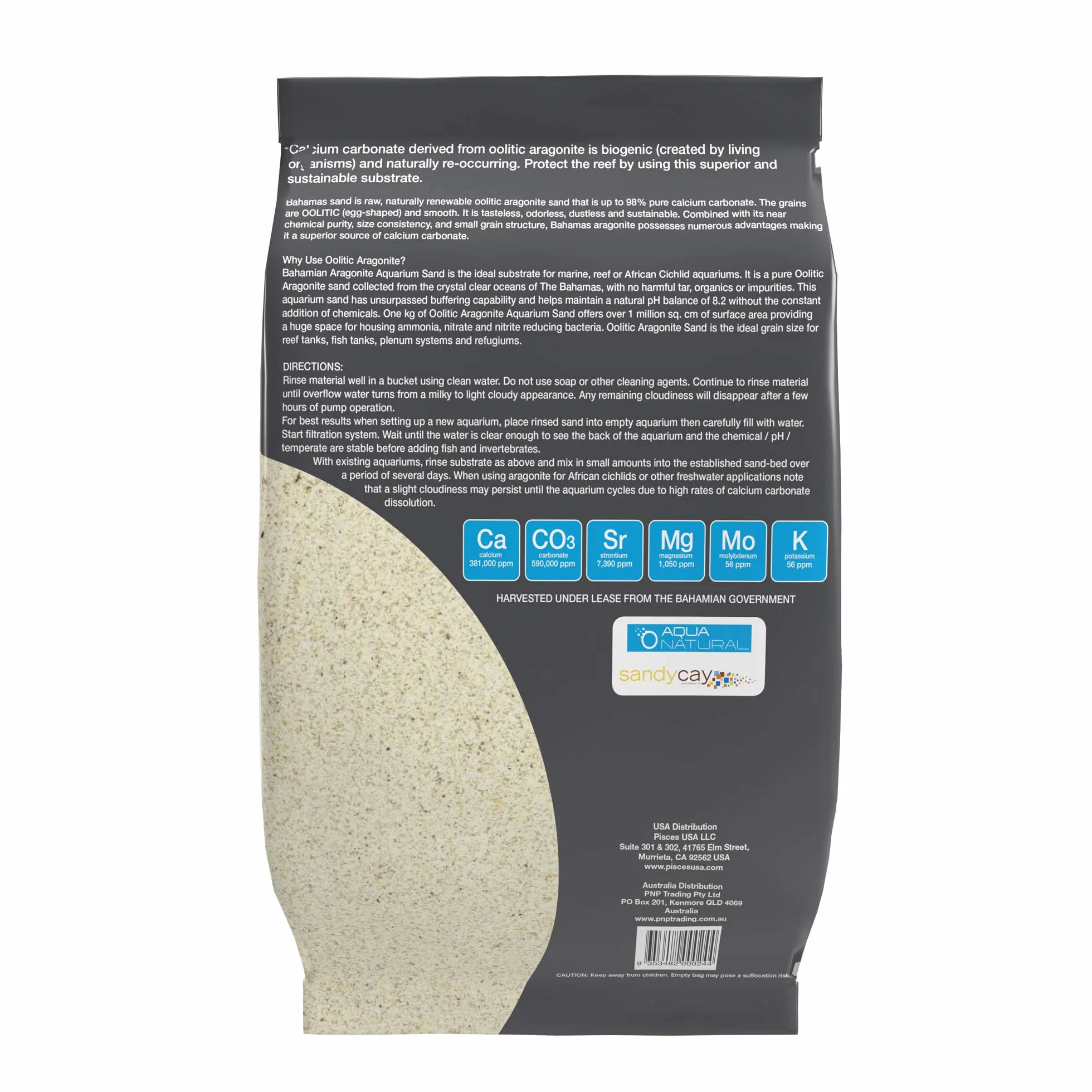 Aquanatural Sable d'aquarium oolitique d'aragonite 4,53 kg