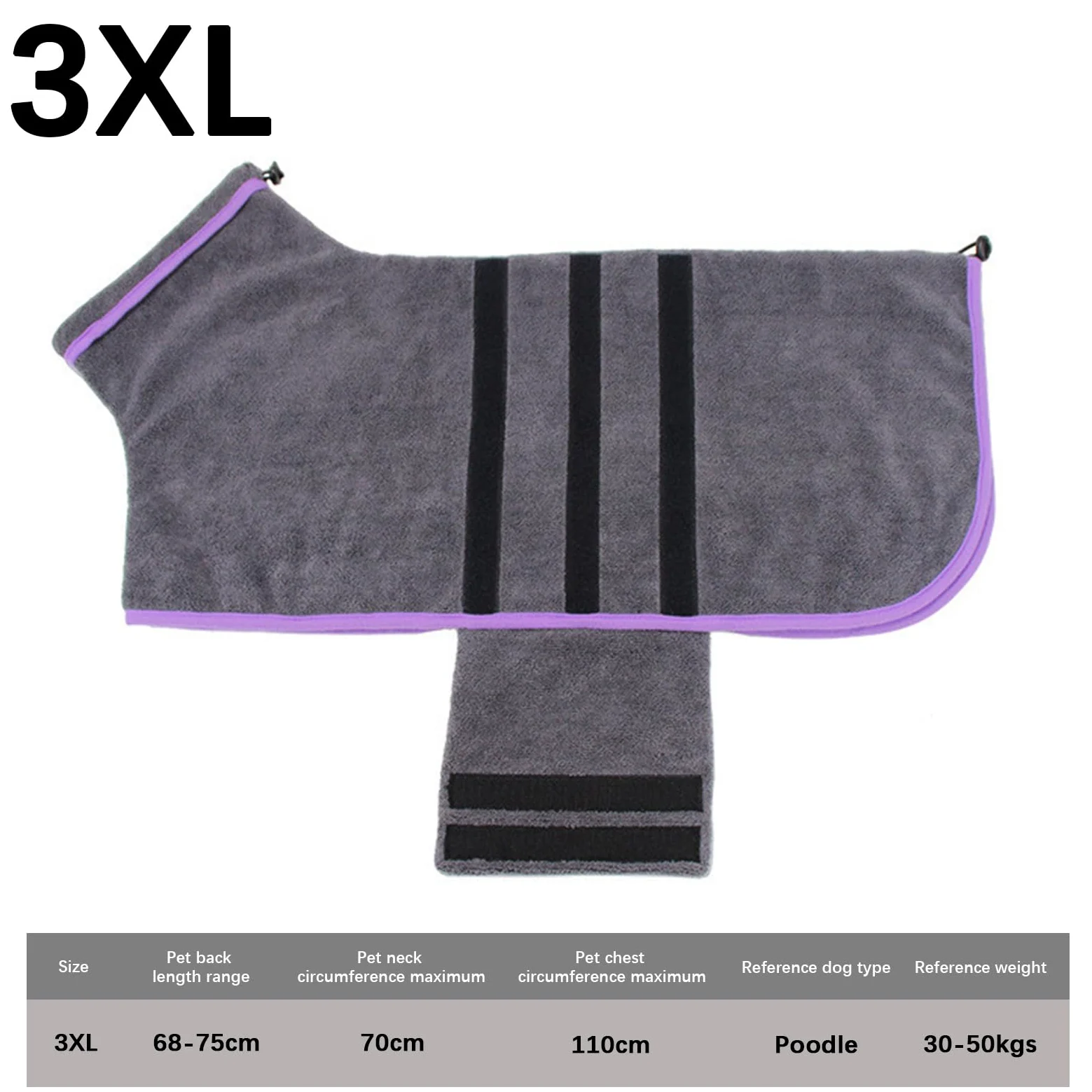 Peignoir Séchant pour Chien Serviette en Microfibre Douce à Séchage Rapide | Robe De Bain Pour Chien Idéal pour le Toilettage à la Maison, les Voyages, l'Hiver, la Baignade, les Jours de