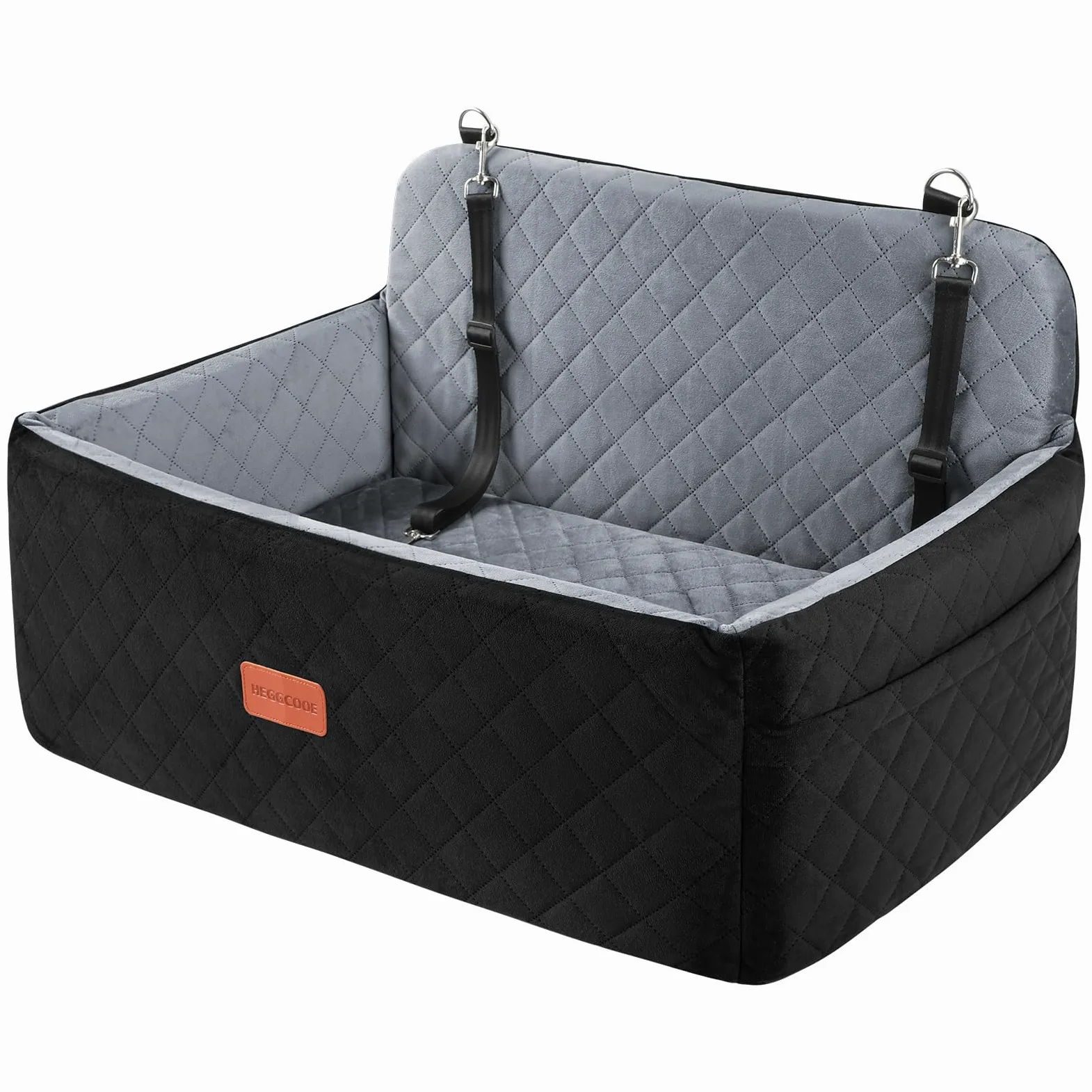 HEGGCOOE Siège auto pour chiens moyens/grands - Rehausseur pour animaux <25 kg ou 2 petits chiens, lit de voiture amovible et lavable pour siège arrière
