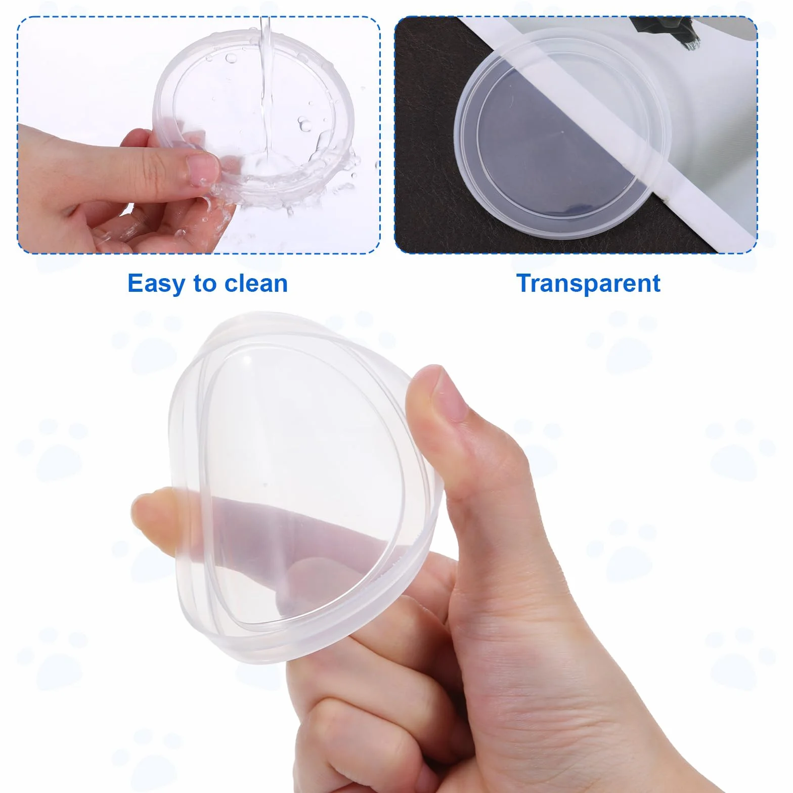 Couvercles réutilisables en plastique transparent pour aliments 75 mm - Lot de 6