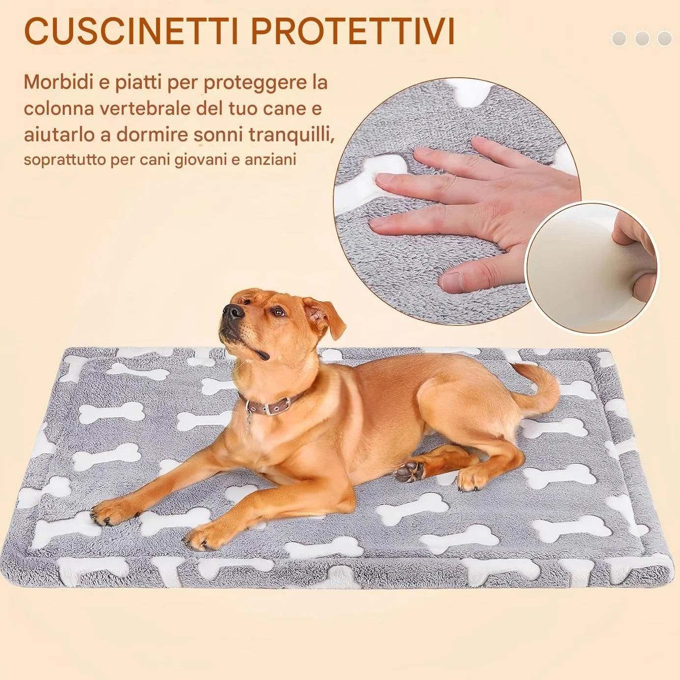 Tapis de lit pour Chien Housse Lavable Mousse à mémoire de Forme imperméable Base antidérapante Doublure Lavable Amovible