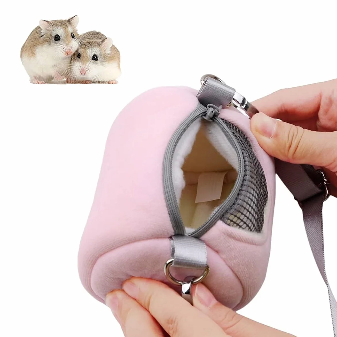 Sac de transport pour hamster de voyage chaud avec sangles réglables pour petits animaux