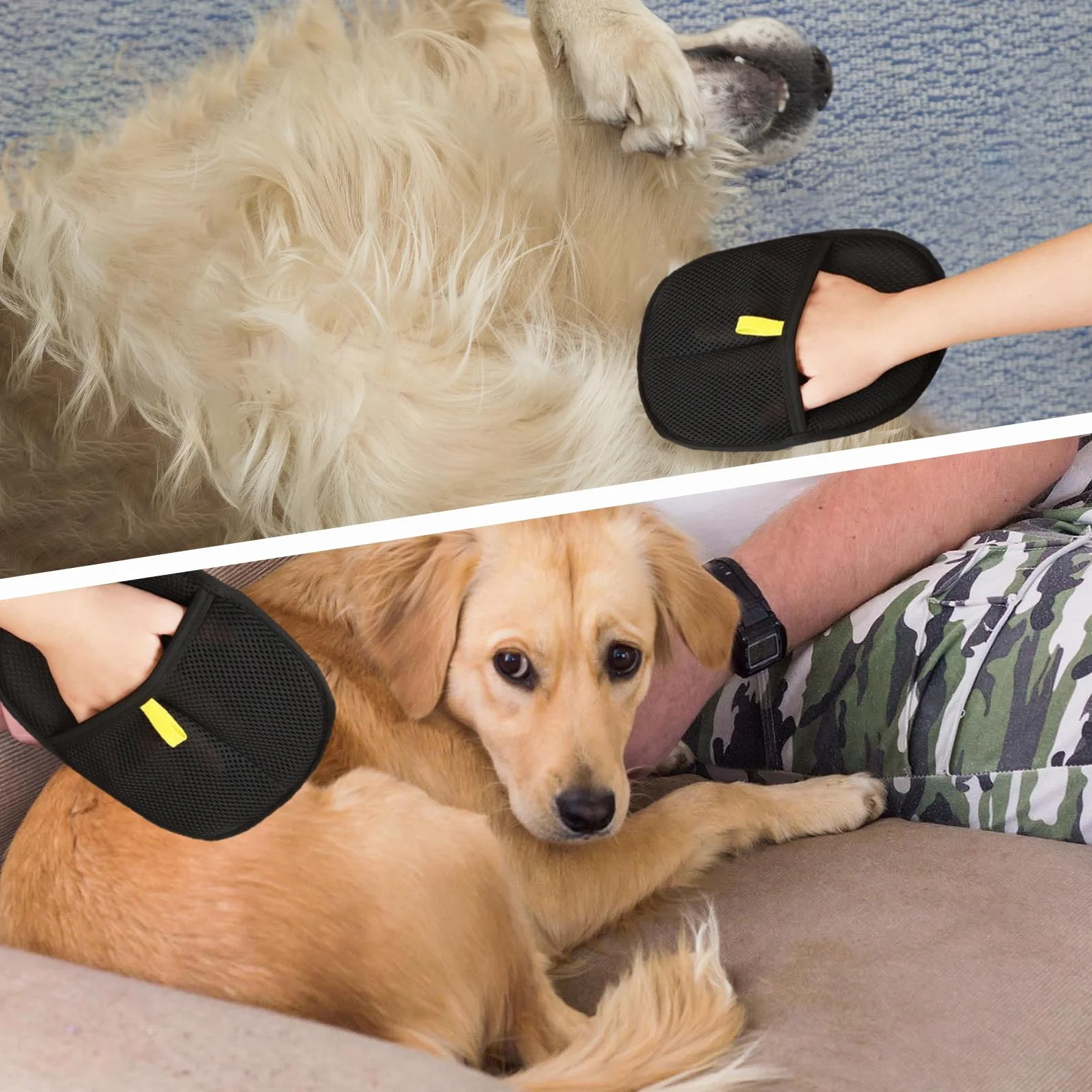 Gant Anti Poils Animaux Brosse Poil Chat 2 Pièces Toilettage