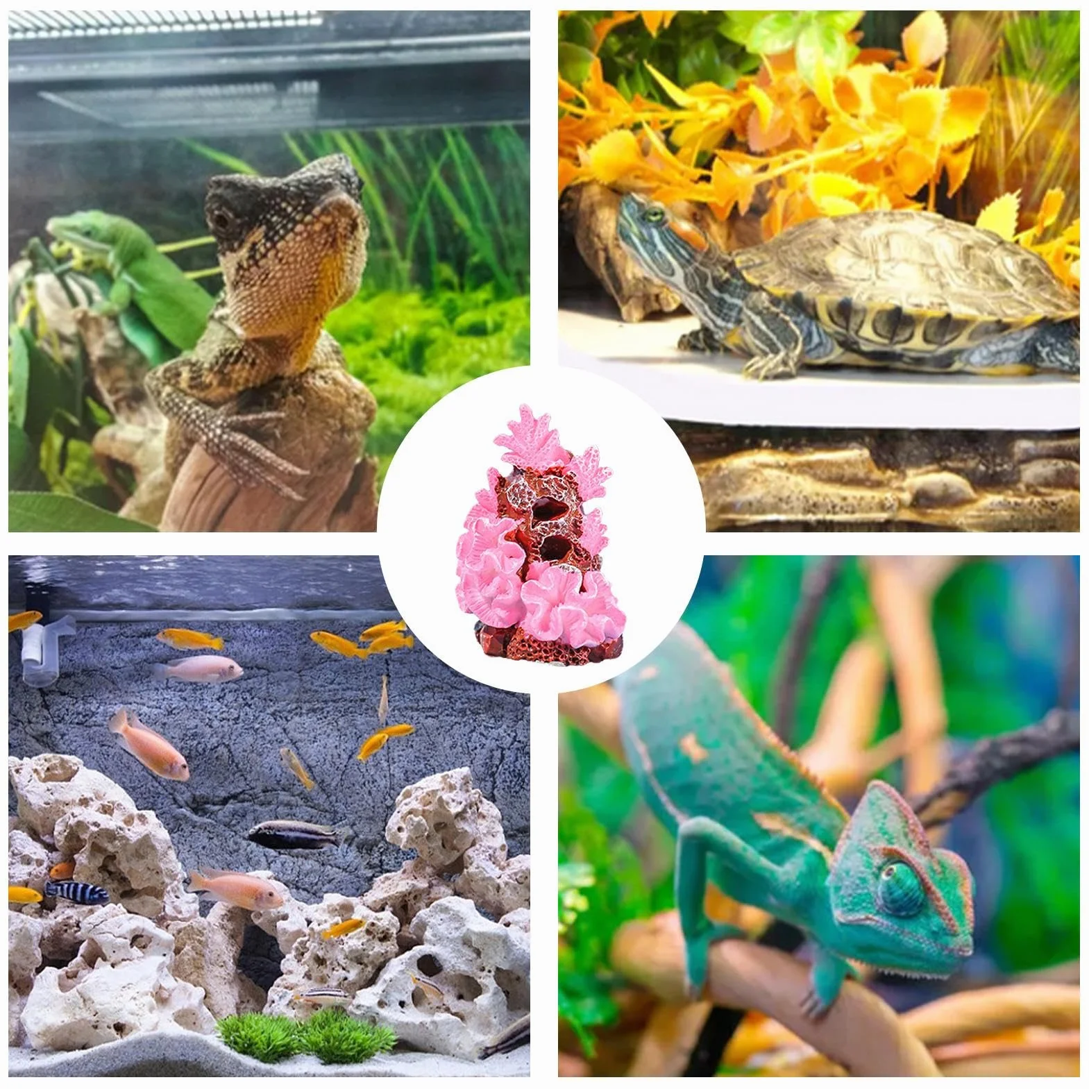 Corail Artificiel pour Aquarium, Décoration Paysagère pour Bureau et Terrarium