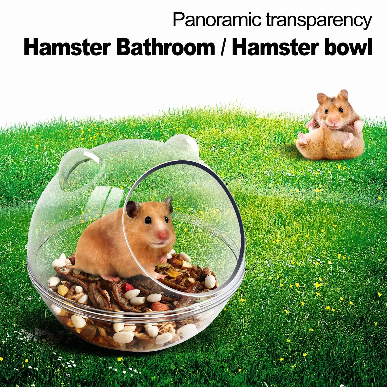Baignoire pour hamster, boîte de bain de sable pour hamster (taille S 11 x 11 x 8,8 cm)