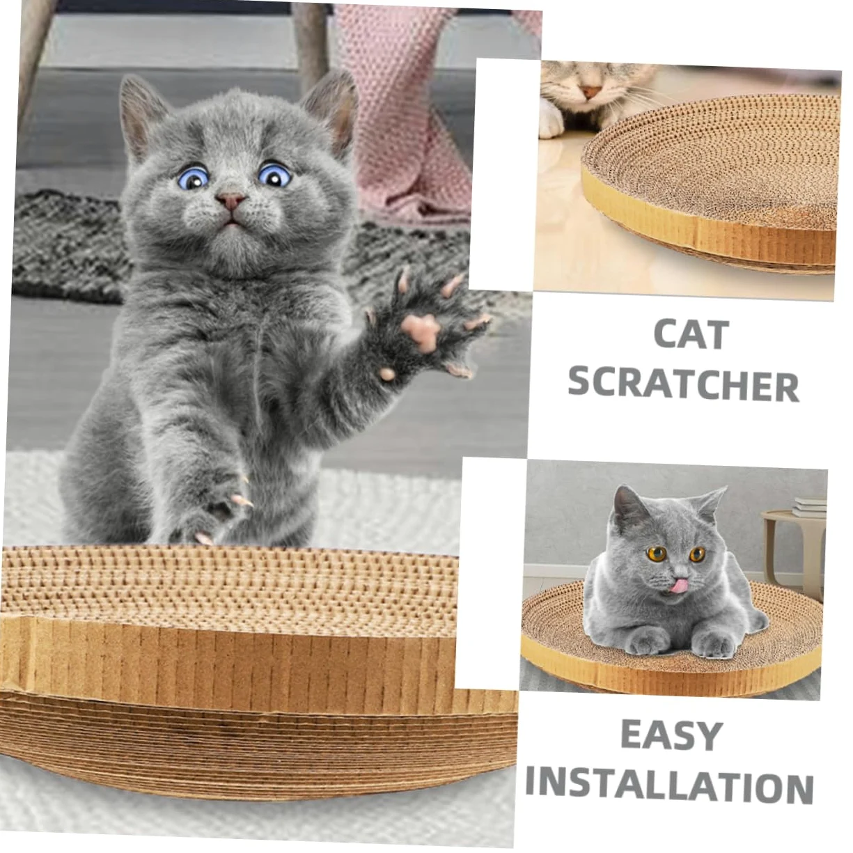 POPETPOP 3 pièces Nid de chat en papier ondulé Jouet grattoir pour chats Remplacement de griffoir pour chats Naturel noyau de remplacement carton ondulé Accessoires en carton