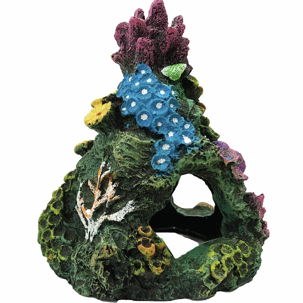 SLOCME Décorations pour aquarium récif corallien – Ornement de grotte de montagne de corail pour poissons Betta