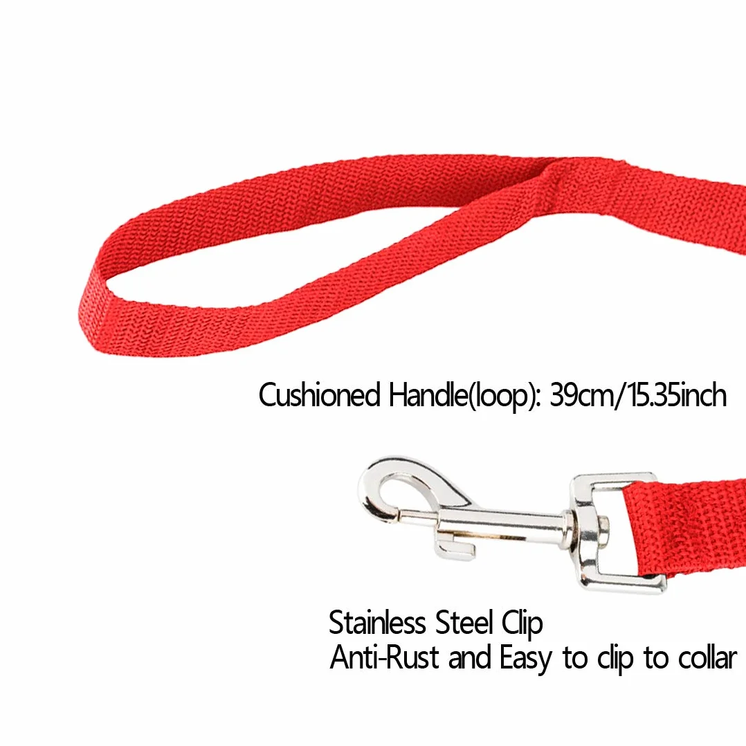 Lot de 2 laisses de dressage pour chien 10 m rouge