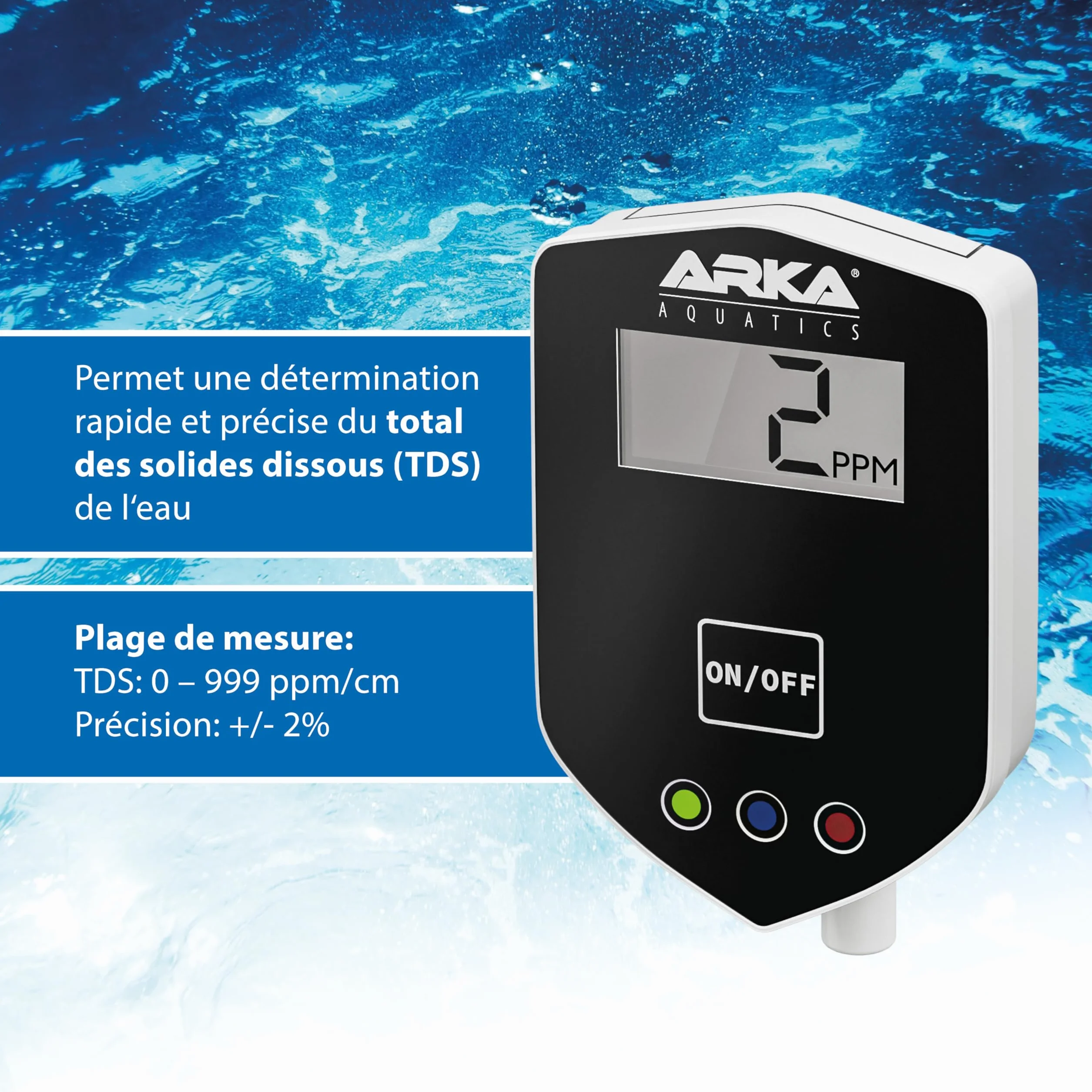 ARKA myAQUA Inline TDS Meter - Mesure TDS Continue, raccords 1/4 Pouce, Compact & précis, Parfait pour systèmes d'osmose Inverse & contrôle qualité de l'eau.