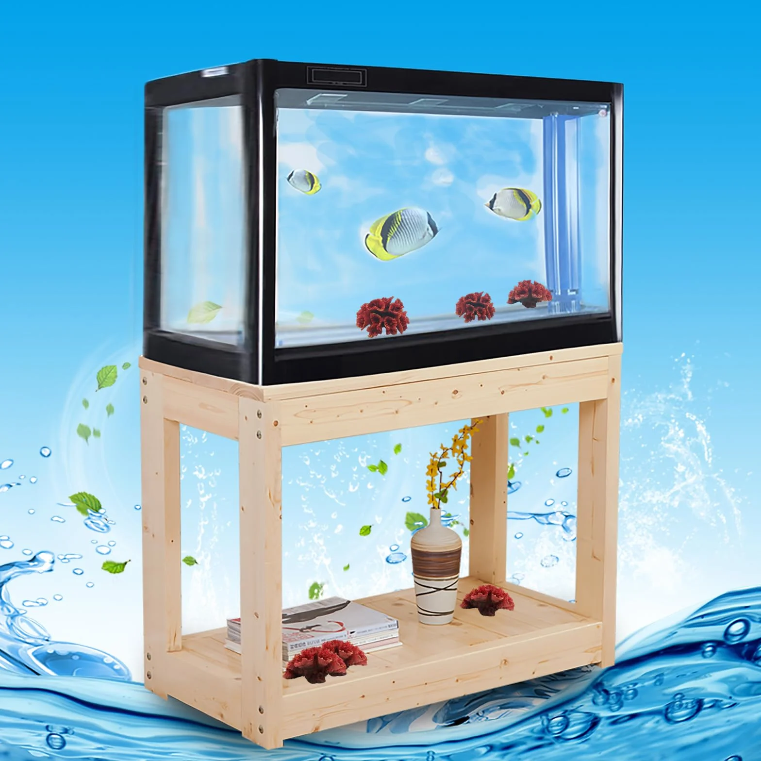 Deco Aquarium Corails Orange Décoration pour Aquarium à Poissons