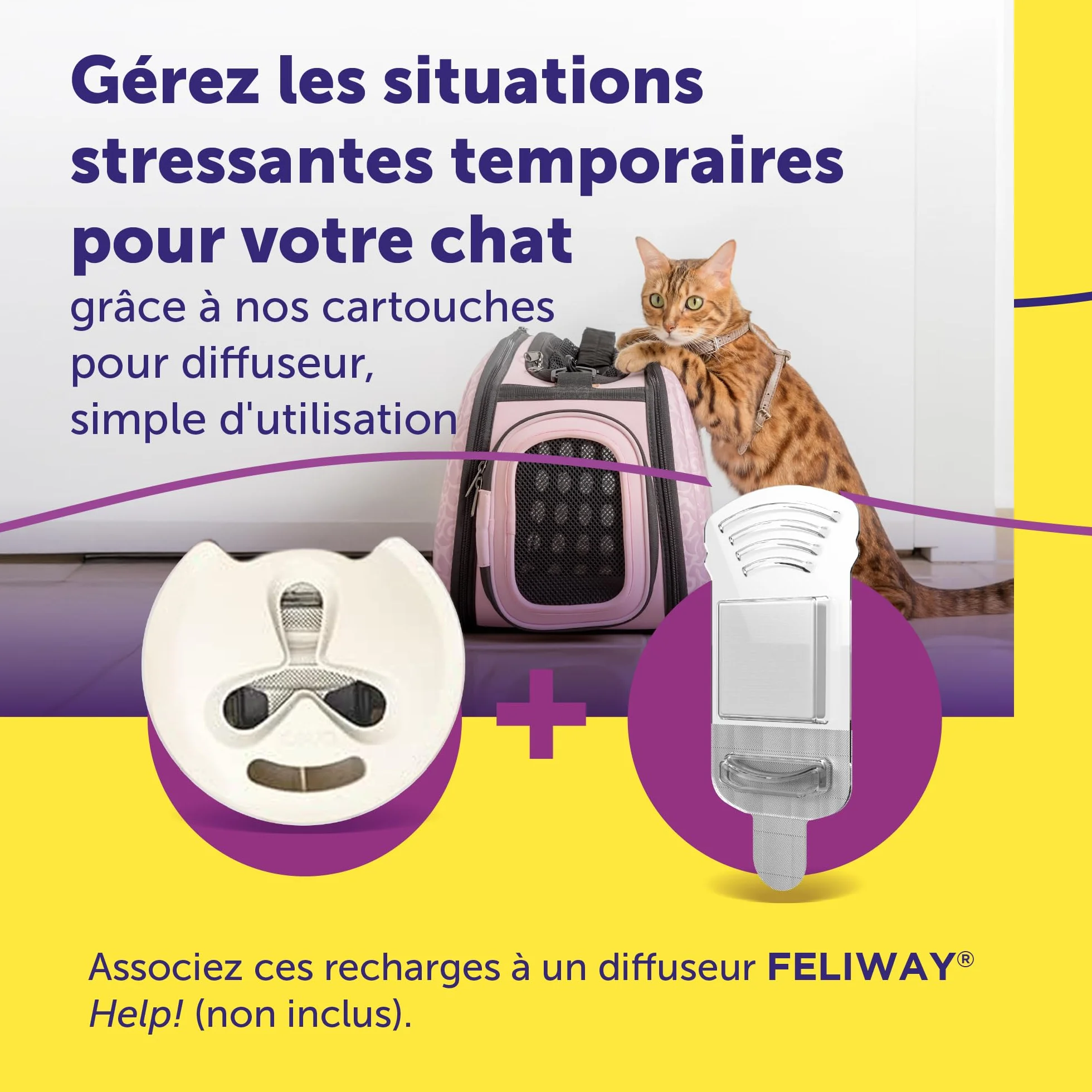 FELIWAY Help! Anti-Stress pour Chat Pack économique 3 Cartouches