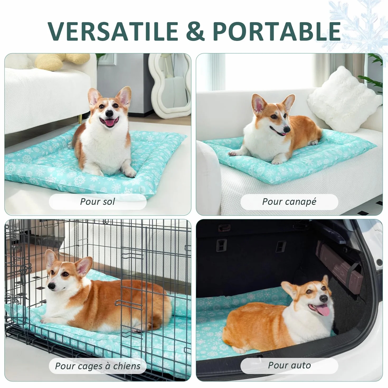 Tapis Rafraîchissant pour Chien et Chat 76 x 66 cm Gel Non Toxique Refroidissement