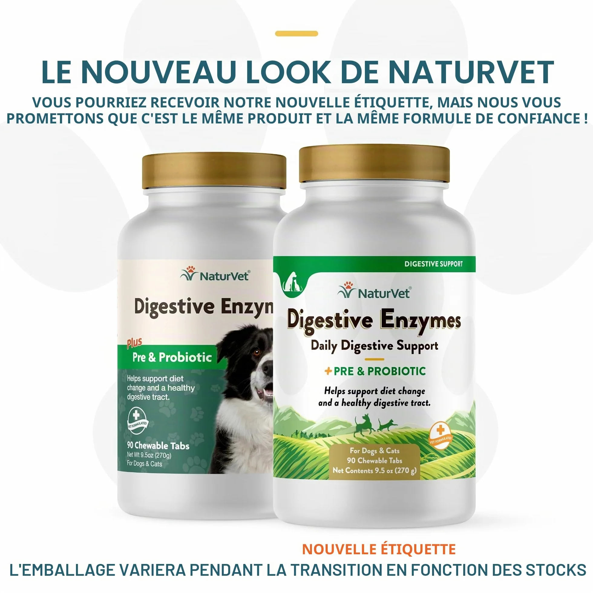 NaturVet Digestive Enzymes Plus Probiotiques Complément Alimentaire pour Chiens, à mâcher Doux, fabriqué aux États-Unis avec des ingrédients d'origine Mondiale 90 pièces