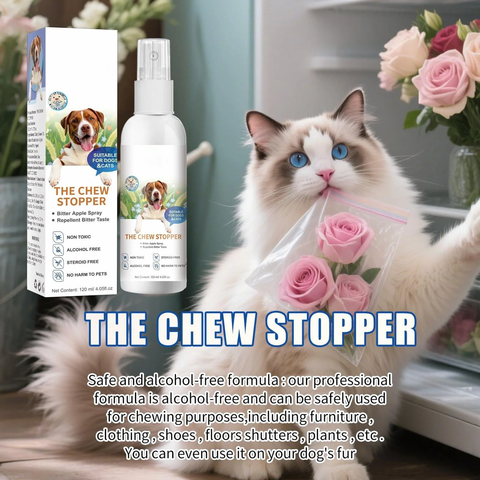 Spray Anti-pour Chiens d'intérieur d'Apprentissage de la Propreté pour Chiot Aide au Comportement Urine Déjections Canines Meubles Tapis