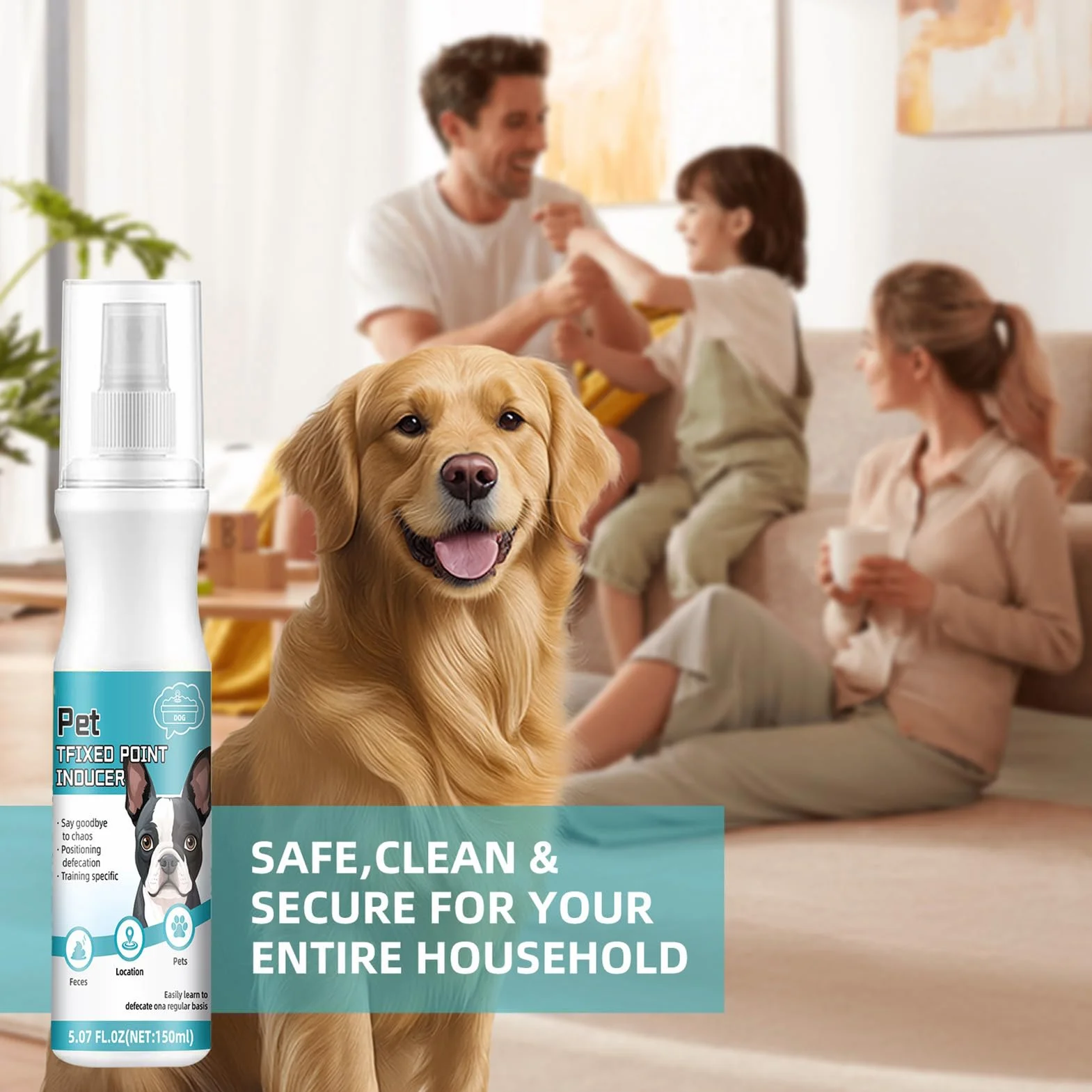Spray d'apprentissage de la propreté pour chien – Attractif urine 150 ml intérieur et extérieur