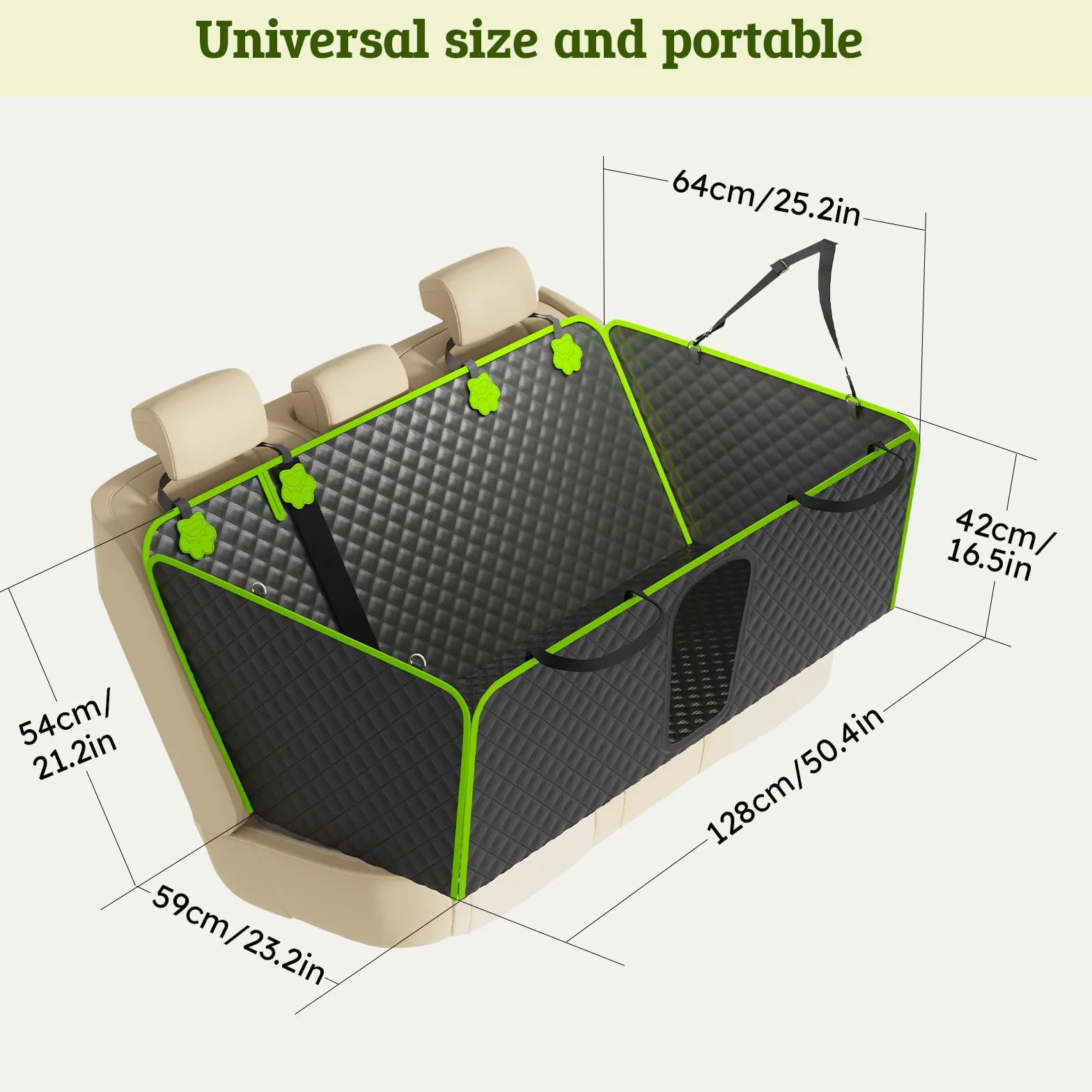 Pecute Protection Voiture Chien 2-en-1 Siège Auto Anti-Griffes Imperméable 150 kg