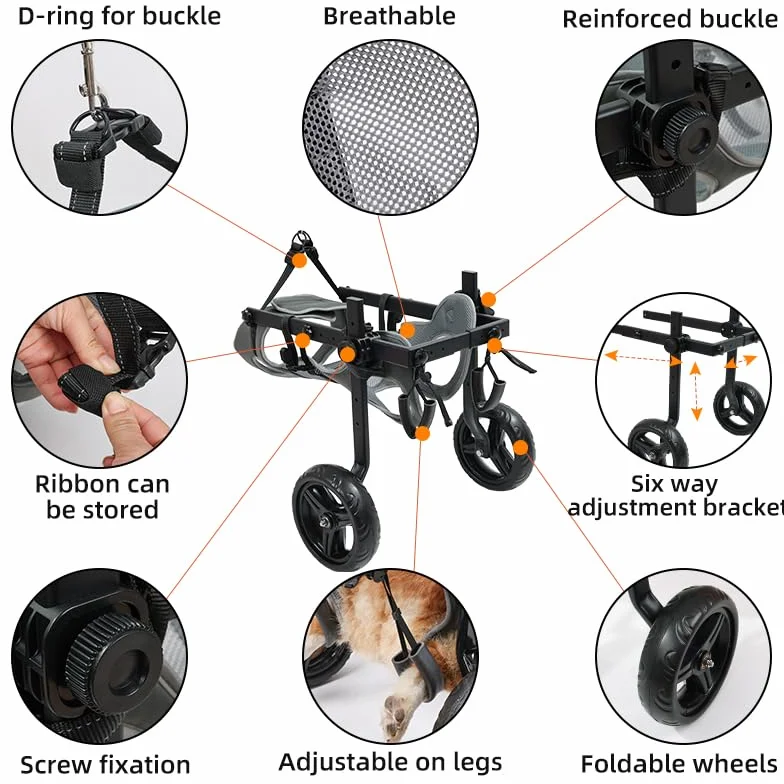 Chaise à roulettes pour chien chariot réglable pattes arrière mobilité 14-20KG