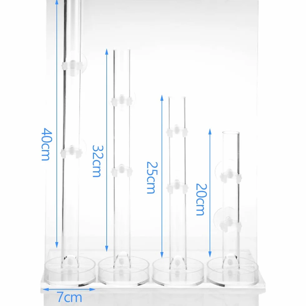 Tube d'alimentation Crevette Acrylique Transparent pour Aquarium 20cm