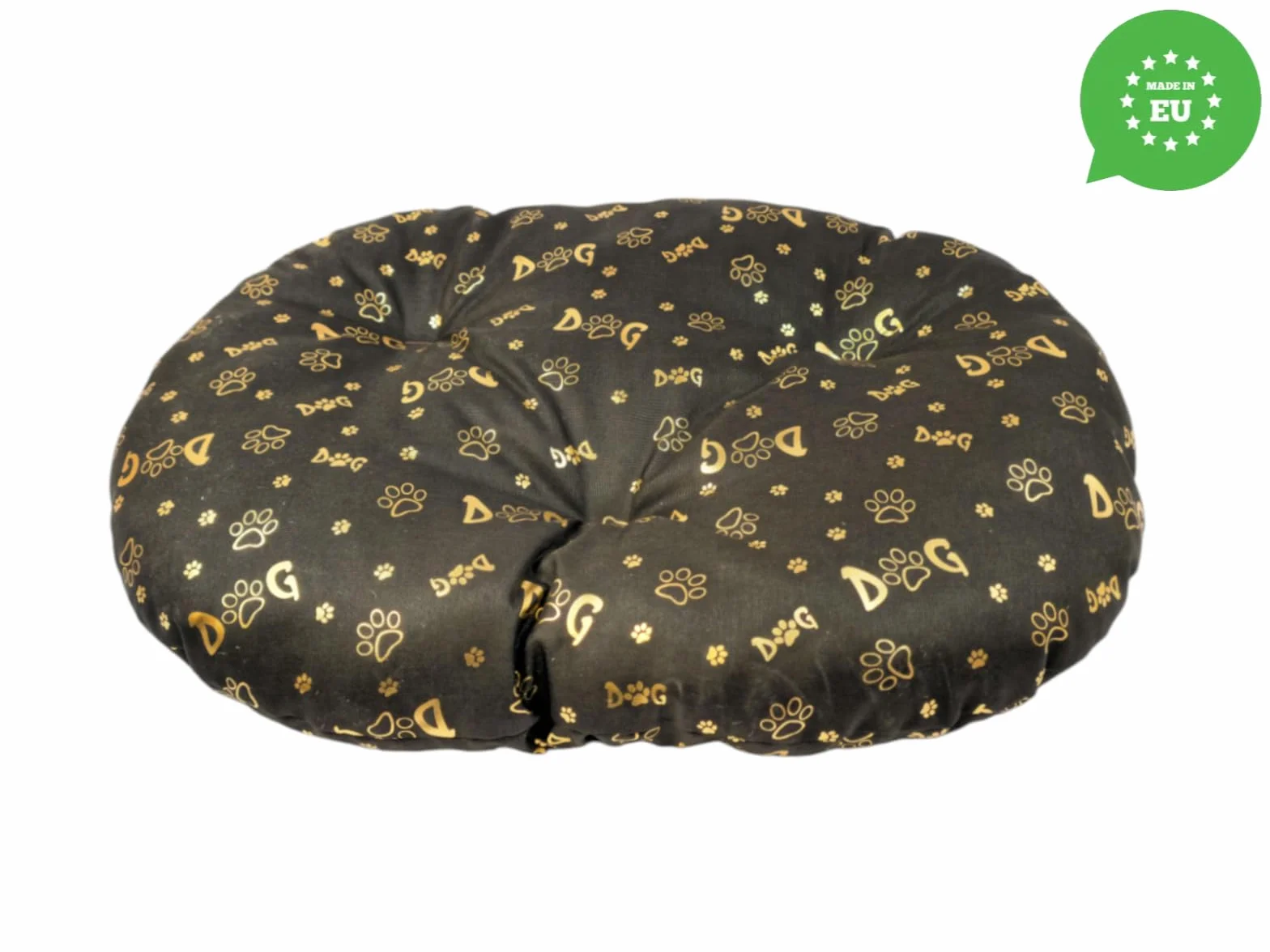 Coussin Ovale pour Chien et Chat 60 x 40 cm Marron Foncé Lit Lavable
