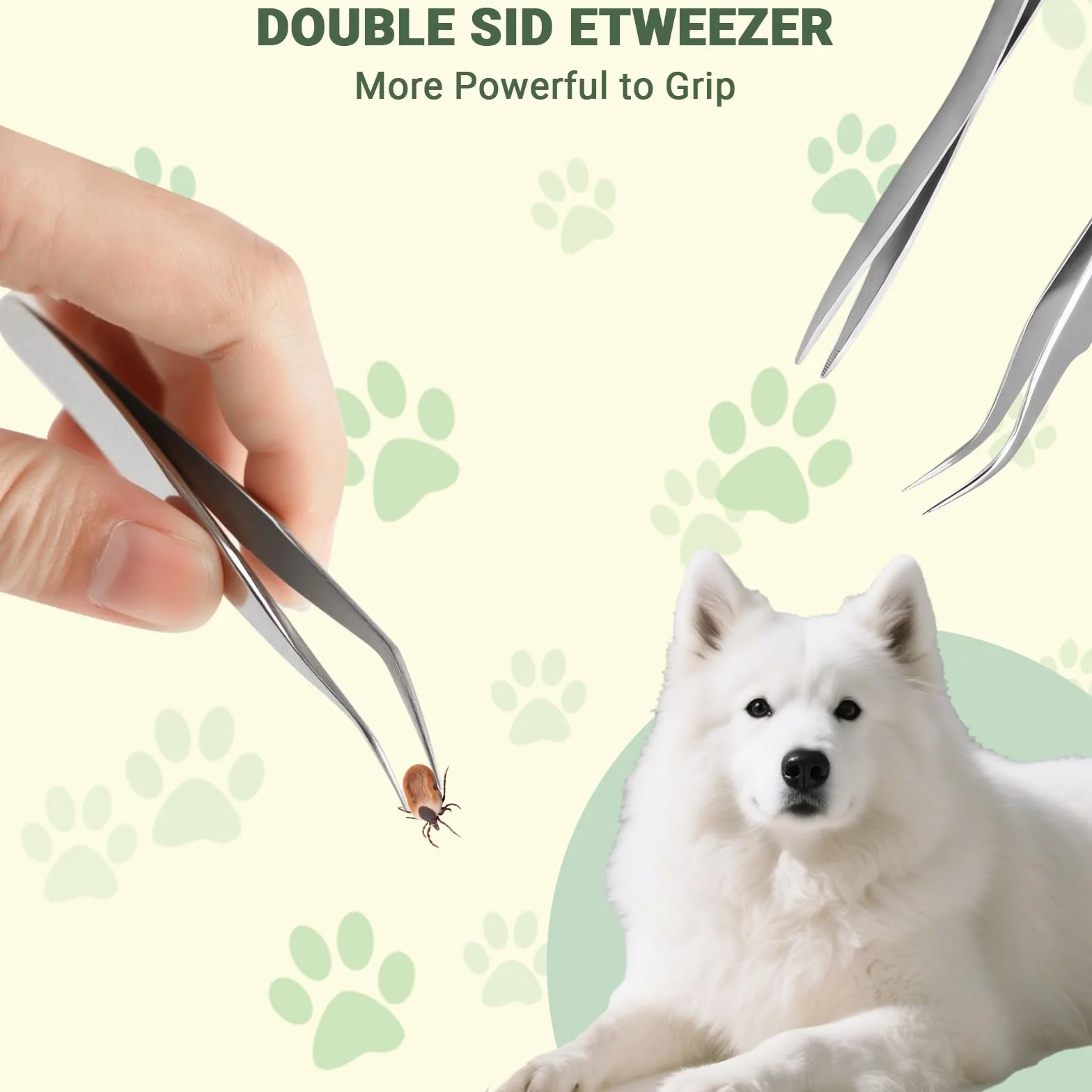 Zeckenzange Set 3-teilig en Acier Inoxydable pour Humains, Chiens et Chats