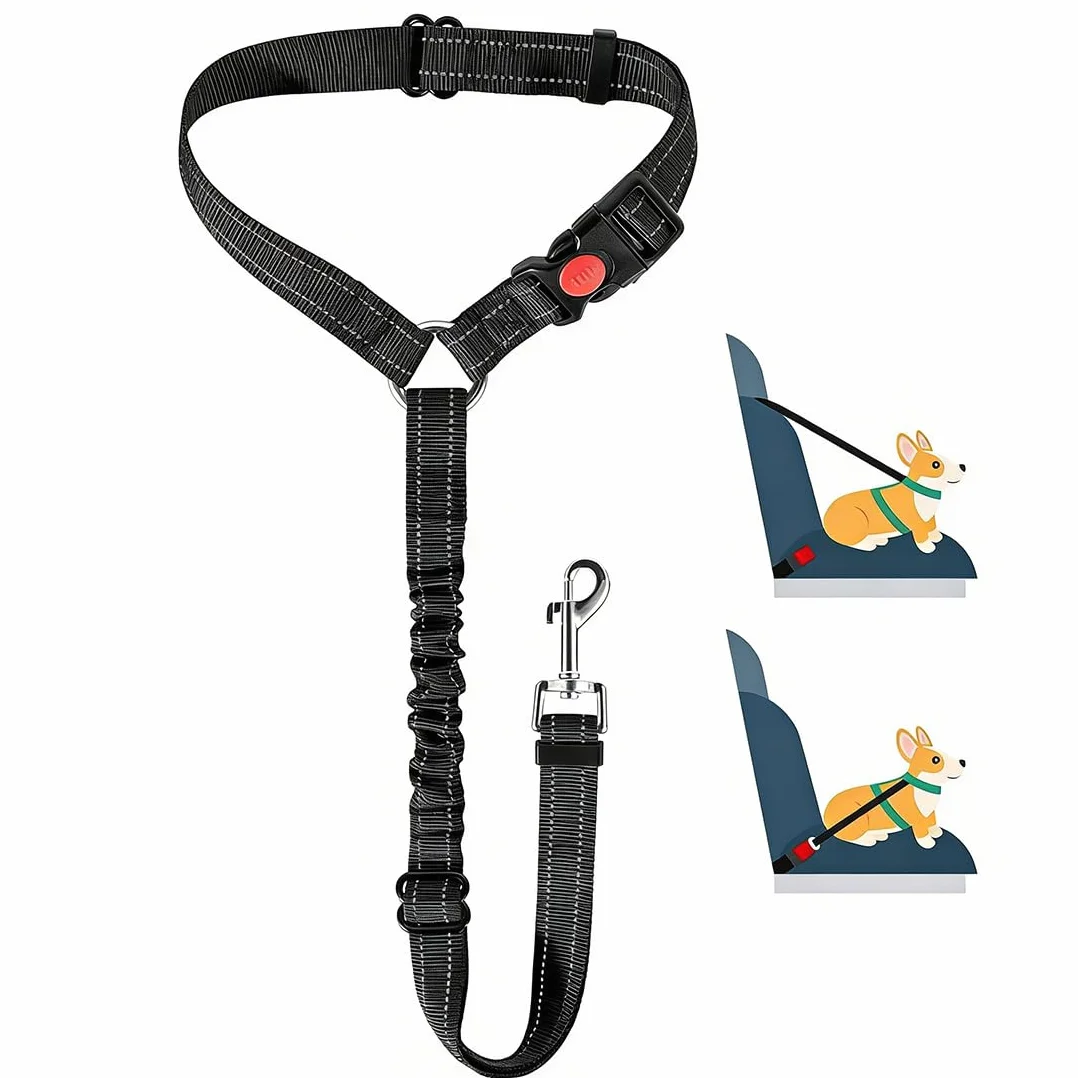 Ceinture Securite Chien Voiture : 1 Pièce Réglable Pour Animal En Voiture. Couleur : Noir. Taille : Réglable. Harnais De Sécurité Automobile Pour Petit Chien.