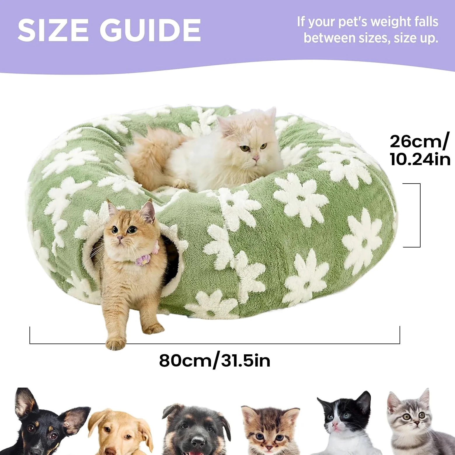 Tunnel pour Chat Jouet Cave en Peluche Lavable avec Balle | Jouet Tunnel Pour Chat Interactif Avec Design Pour Ramper Divertissement Mastication Intérieur Extérieur Lapin