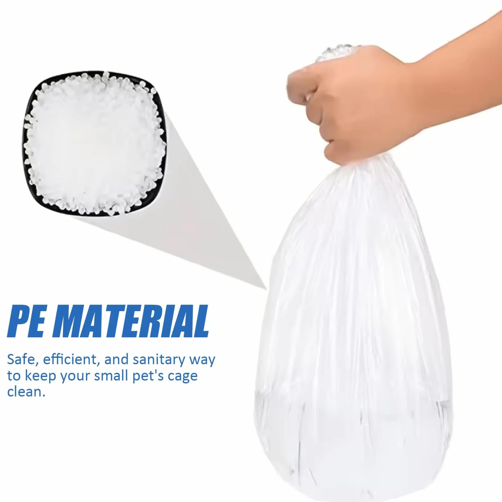 Lot de 100 Doublures de Cage Jetables en Plastique Transparent pour Petits Animaux