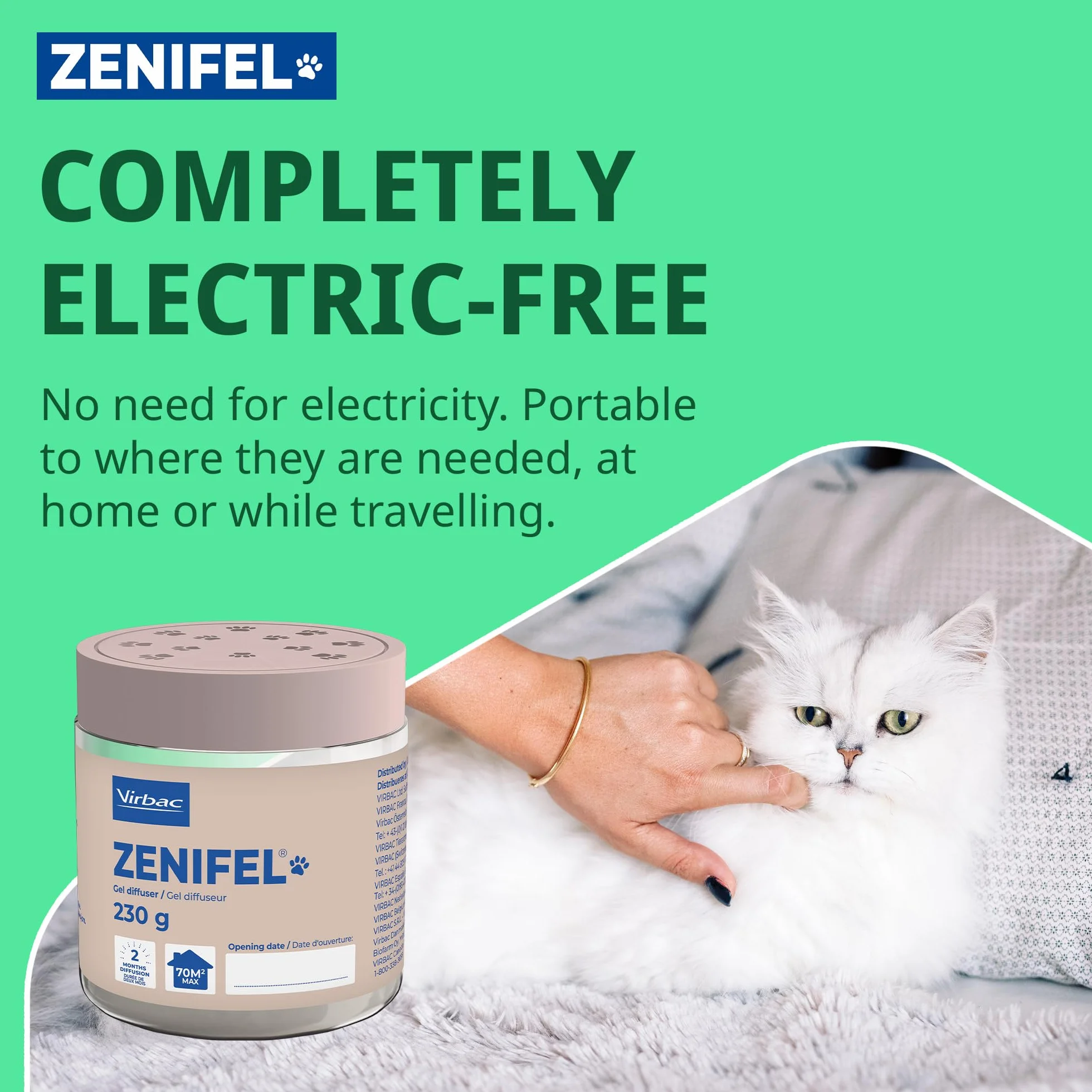 Virbac Gel Diffuseur à Base de Phéromones Chat et Herbe à Chat - 2 Mois d'action - sans Électricité