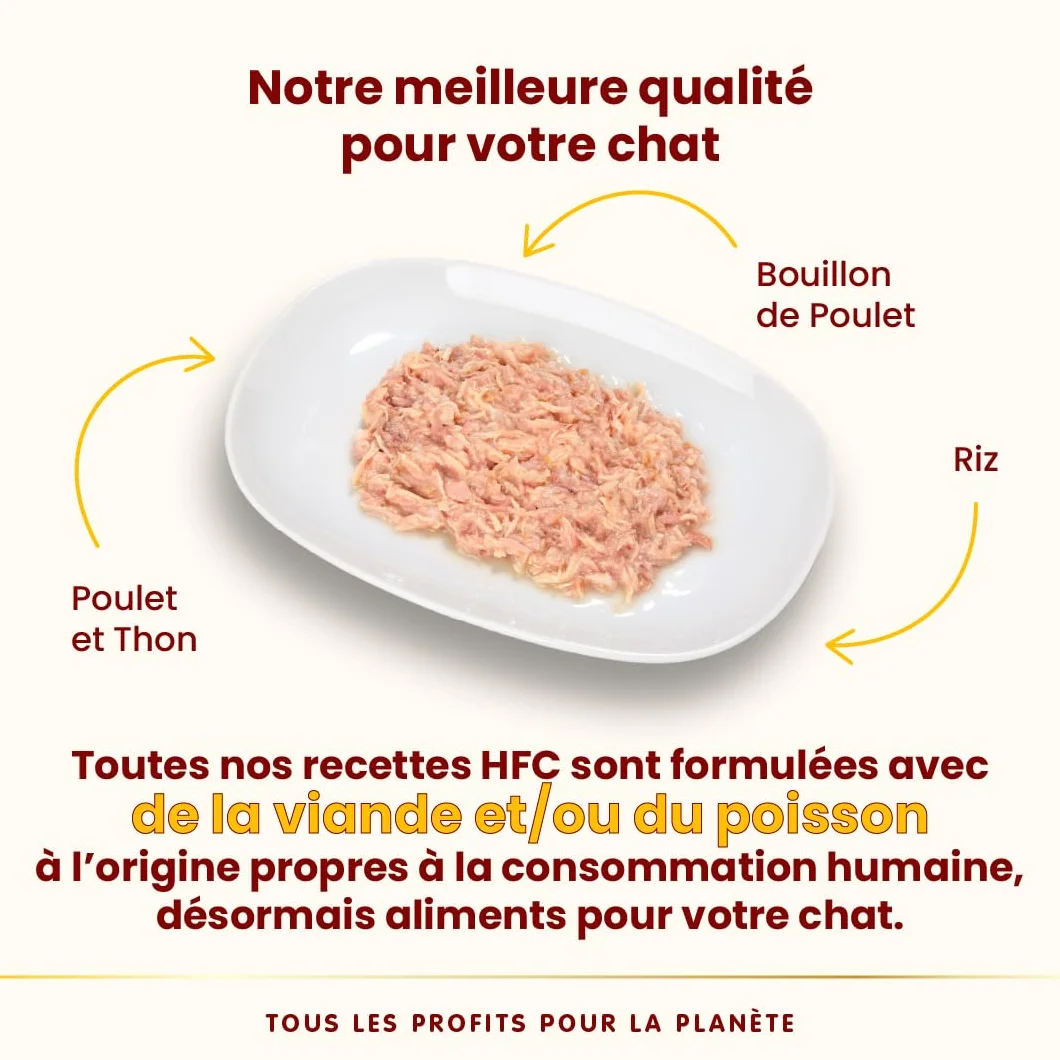 Almo Nature HFC Natural Nourriture Humide pour Chats Poulet et Thon 70g Lot de 6