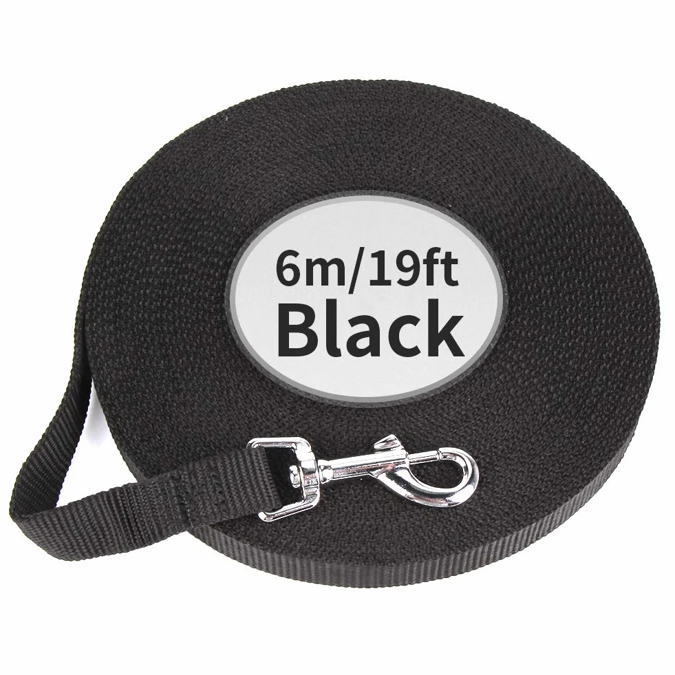 Minleer Longe pour Chien Nylon Corde 6M Noir