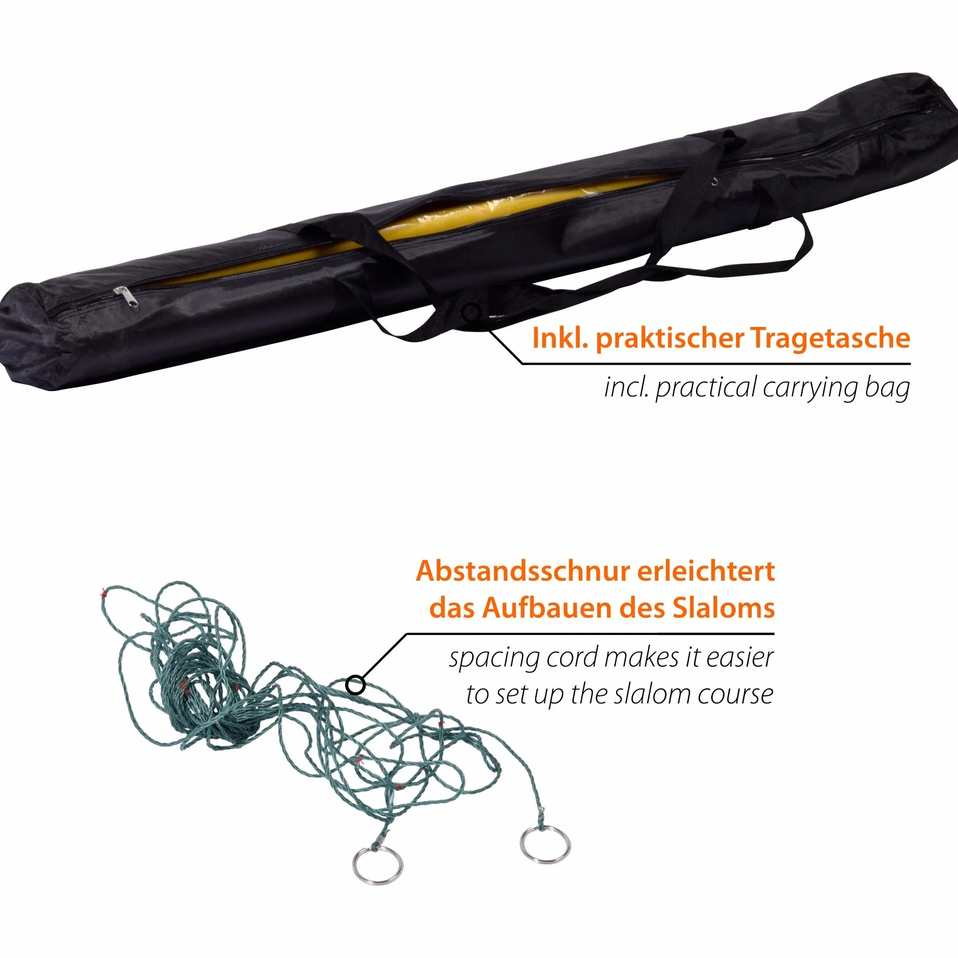 dobar Agility Slalom Kit 12 pièces pour Chiens Barres Bicolores Entraînement Hauteur 110 cm Bleu/Jaune