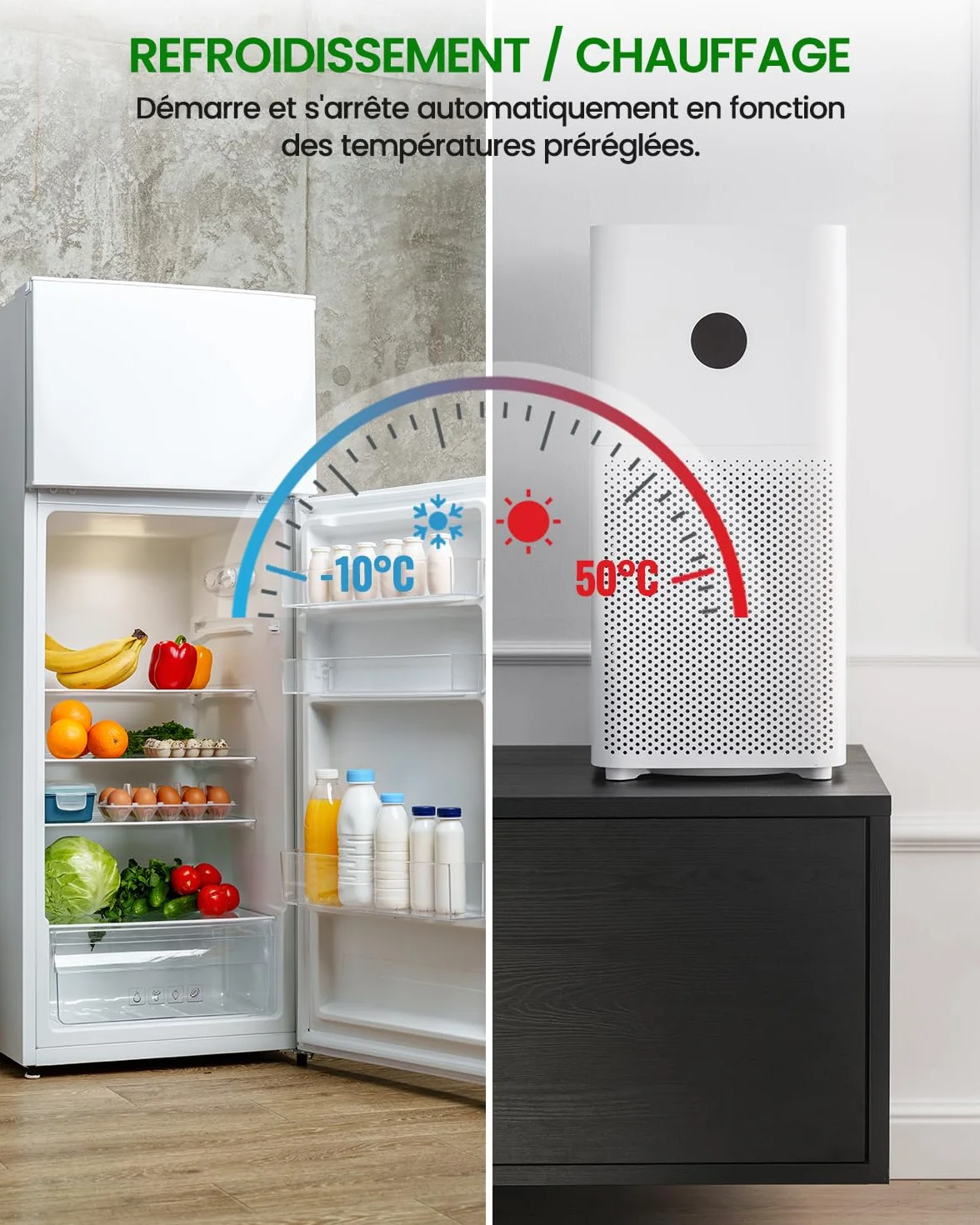 Prise Thermostat Hygrostat Numérique, Contrôleur de Température et d'humidité Prise avec Sonde, Alarme Régulateur Humidité Prise pour Terrarium Reptile Couveuse Incubateur Serre