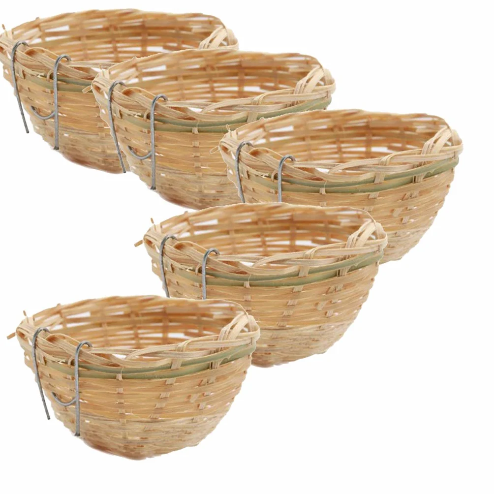 Nichoirs d'oiseaux en bambou tissé pour canaris perroquet cage de repos