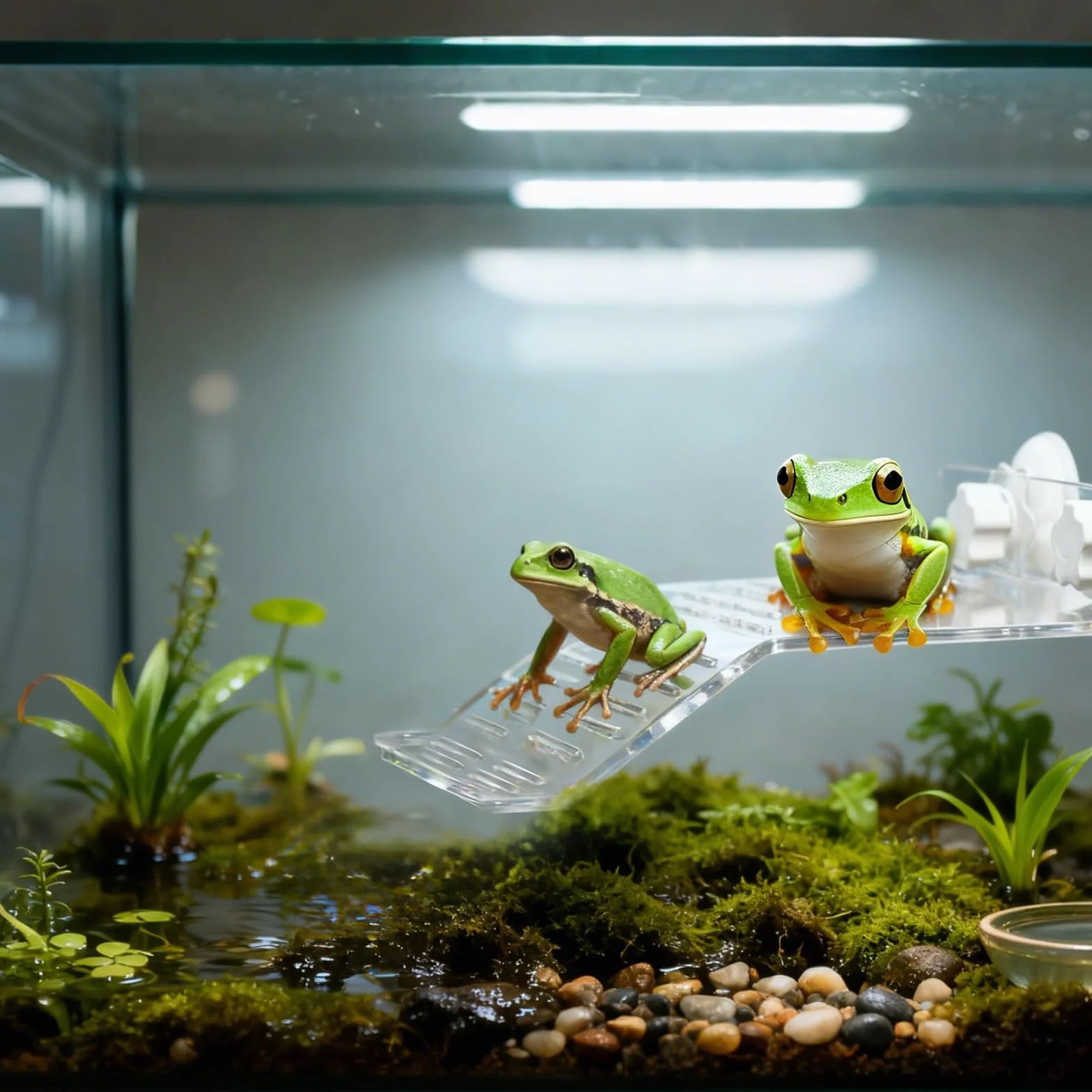 Plateforme pour Tortue, Gamelle Reptiles en Feuilles, Bol Nourriture pour Petits Reptiles