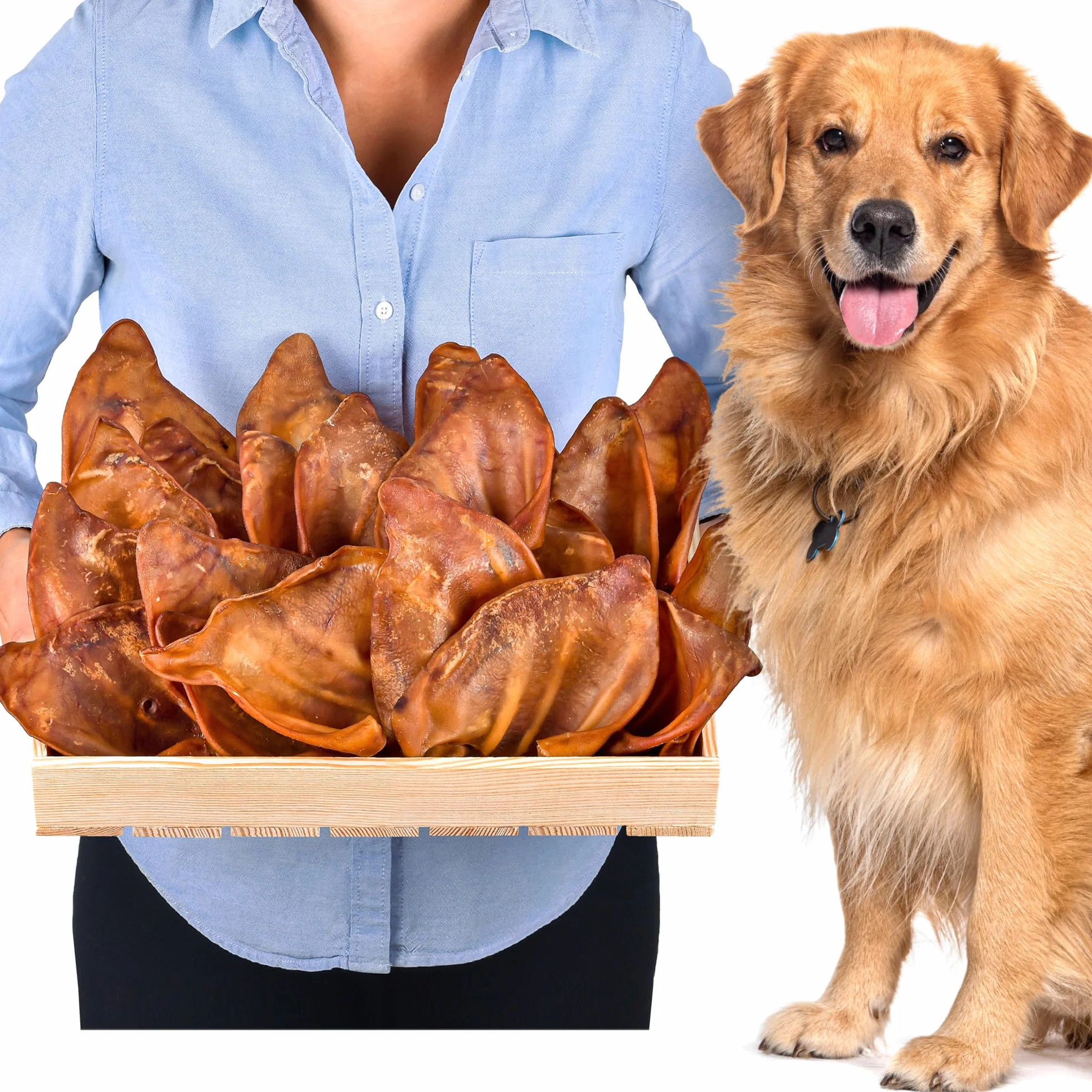 Oreilles de Porc pour Chiens 20 pièces (1kg) Friandises Naturelles sans céréales ni additifs Séchées à l’air