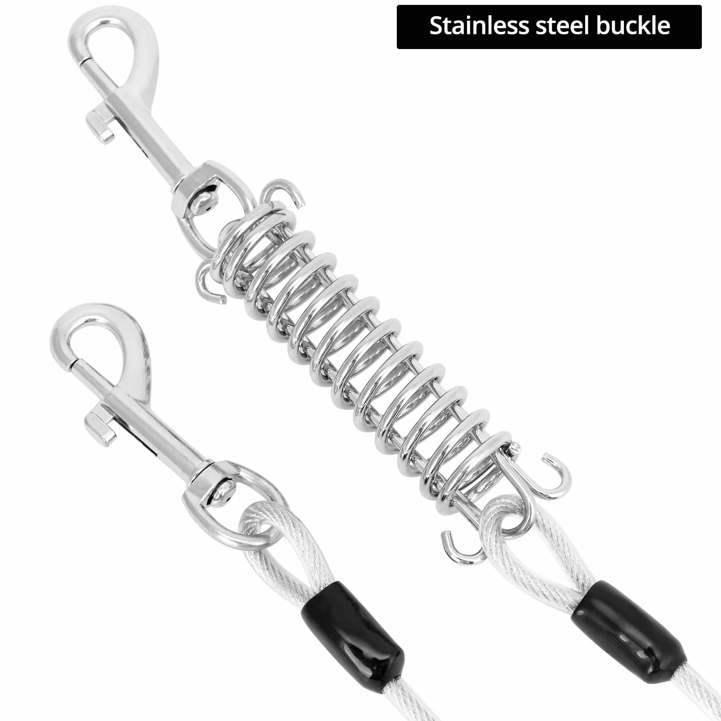 QWORK Longe pour Chien 15m, Laisses Φ5 mm avec Ressort et Crochet, pour Course Camping