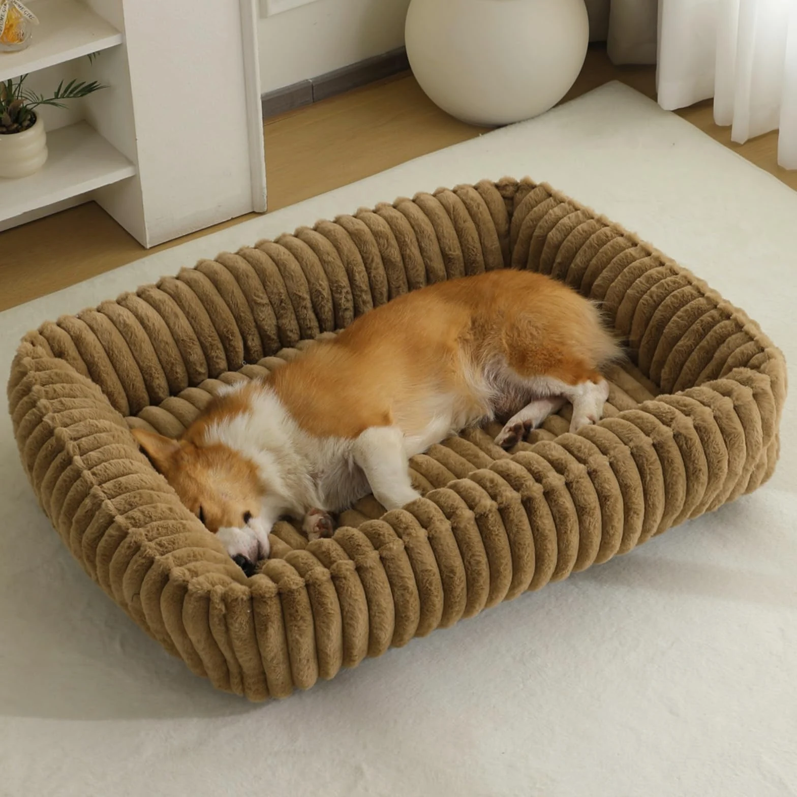 Hixingo Panier Chien Dehoussable Lavables S-XXL, Lit Chien Dehoussable Coussin Chat Doux et Confortable Tapis pour Animale Anti Stress pour Taille, Moyen, Petit (M59 Rose,L)