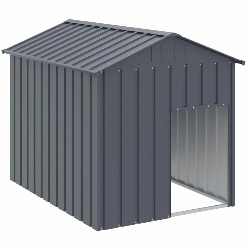 vidaXL Niche pour Chien Acier galvanisé Anthracite