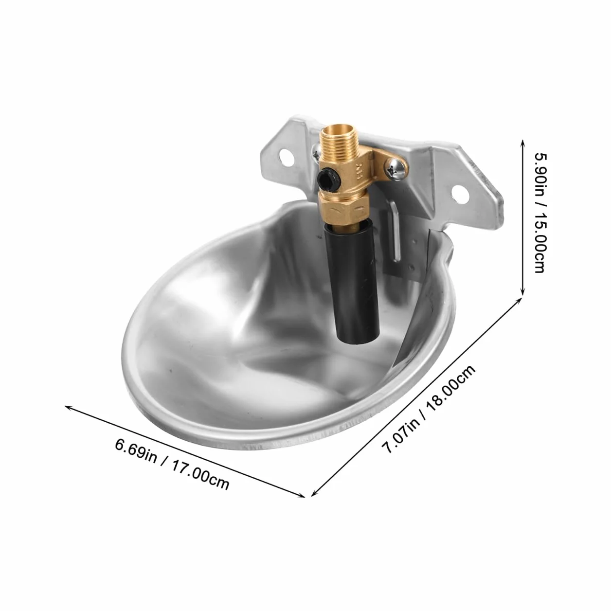 Abreuvoir Automatique Inox Bol Eau Anti-éclaboussures pour Bovins Ovins Régulateur Niveau Constant