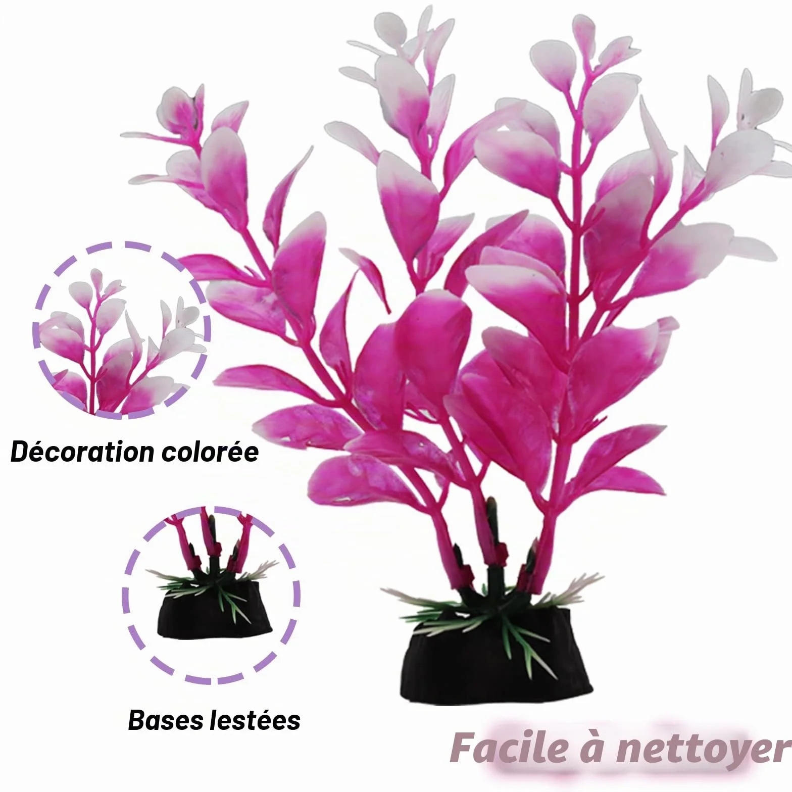 QUOZUO 25 Pièces Décoration Aquarium Artificielle Plante Rocher Polyrésine Grotte Cachette Poissons