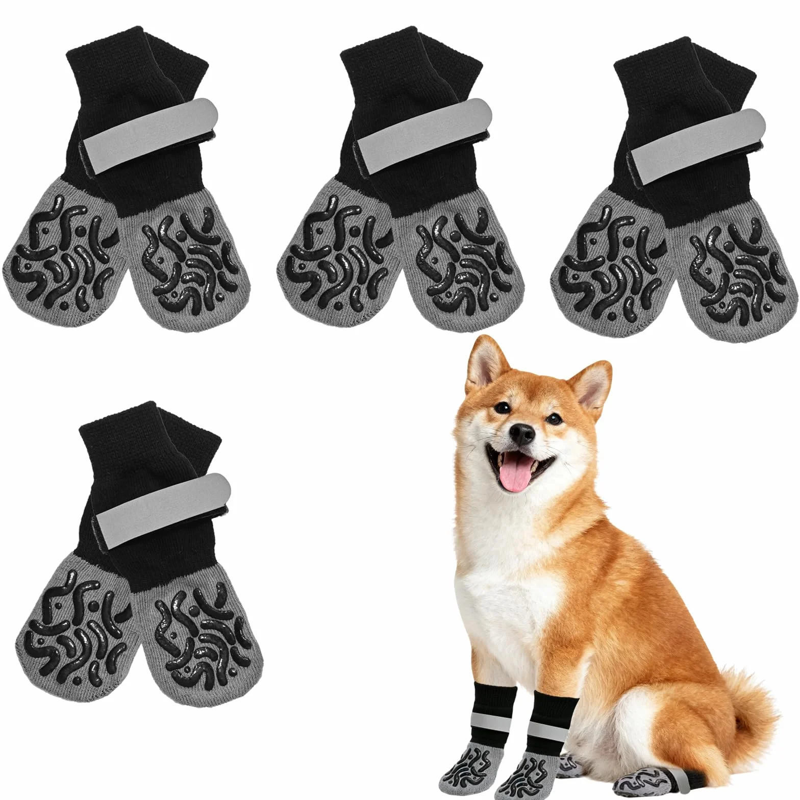 Bottes Chaussettes Chien Antidérapante Semelle Silicone Chaussures Protection Plaie Accessoires Marche Extérieur Animaux