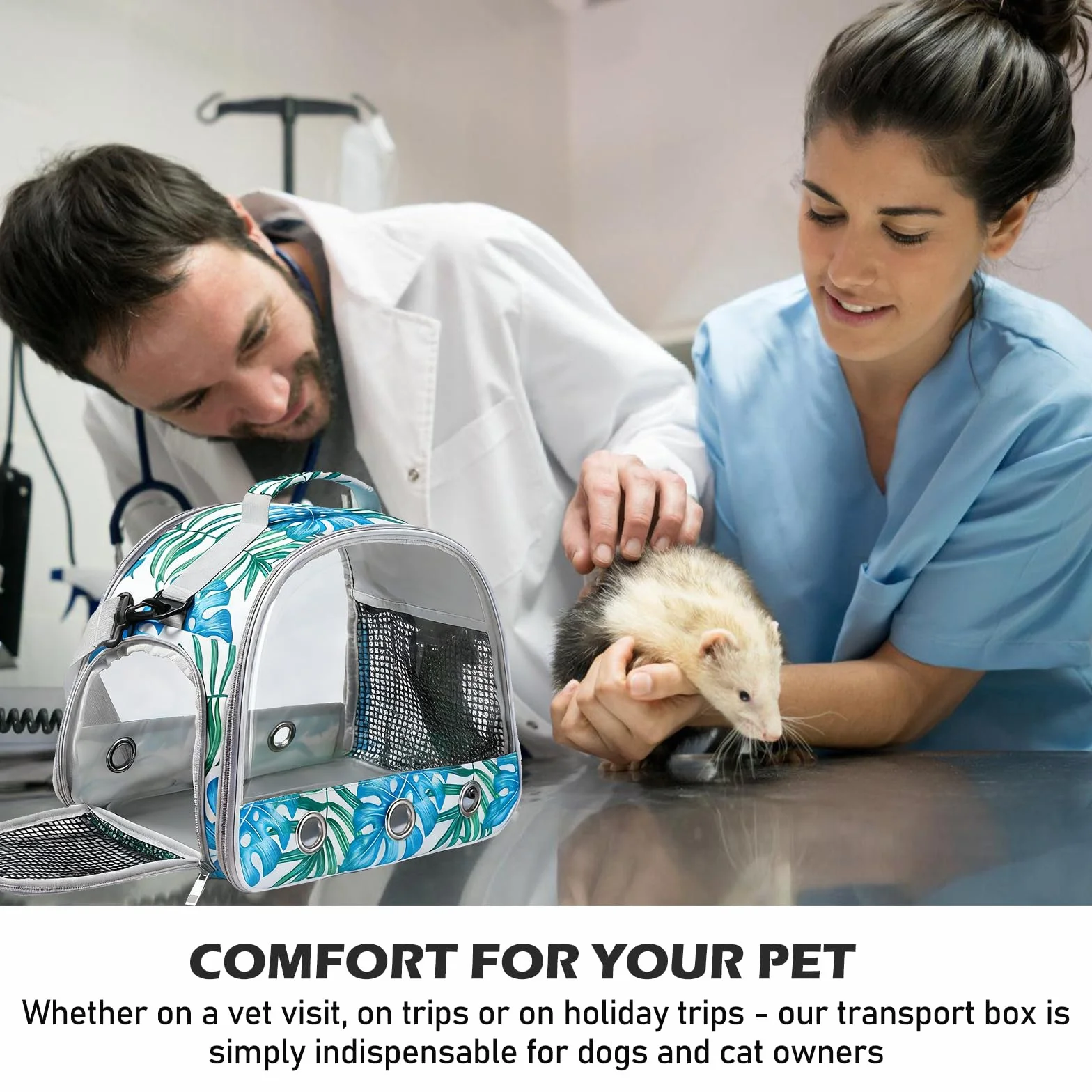 Sac de transport pour animal de compagnie avec coussin, ouverture latérale, pour chat et cochon d'Inde