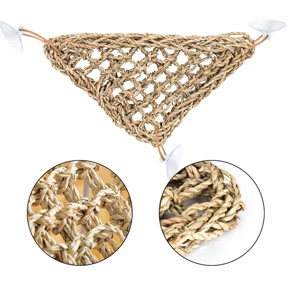 Hamac en jonc de mer naturel avec ventouses pour reptiles