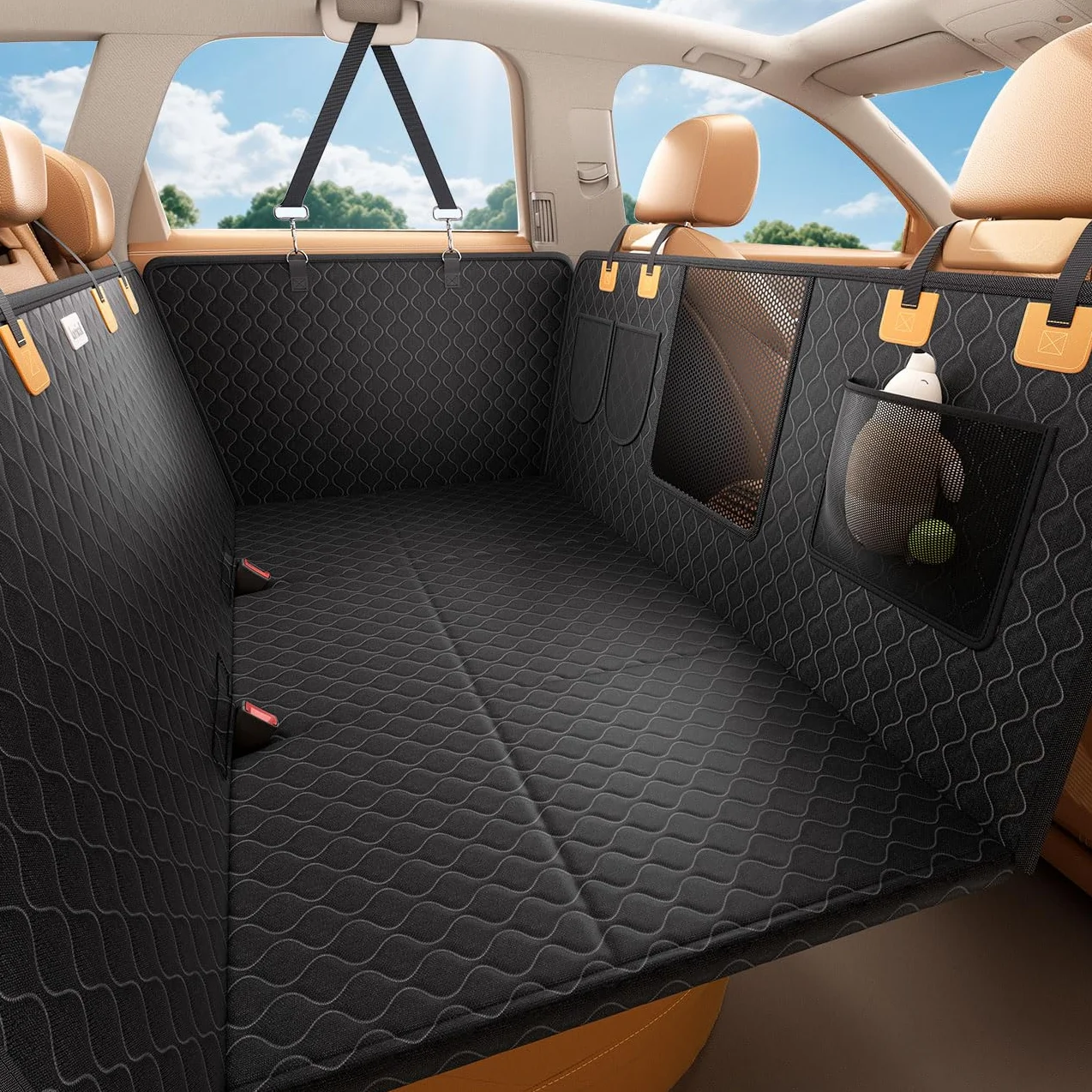 Lamicall Housse Siège Voiture pour Chien - Imperméable Anti-déchirure avec Fenêtre de Visualisation pour SUV Petits Camions