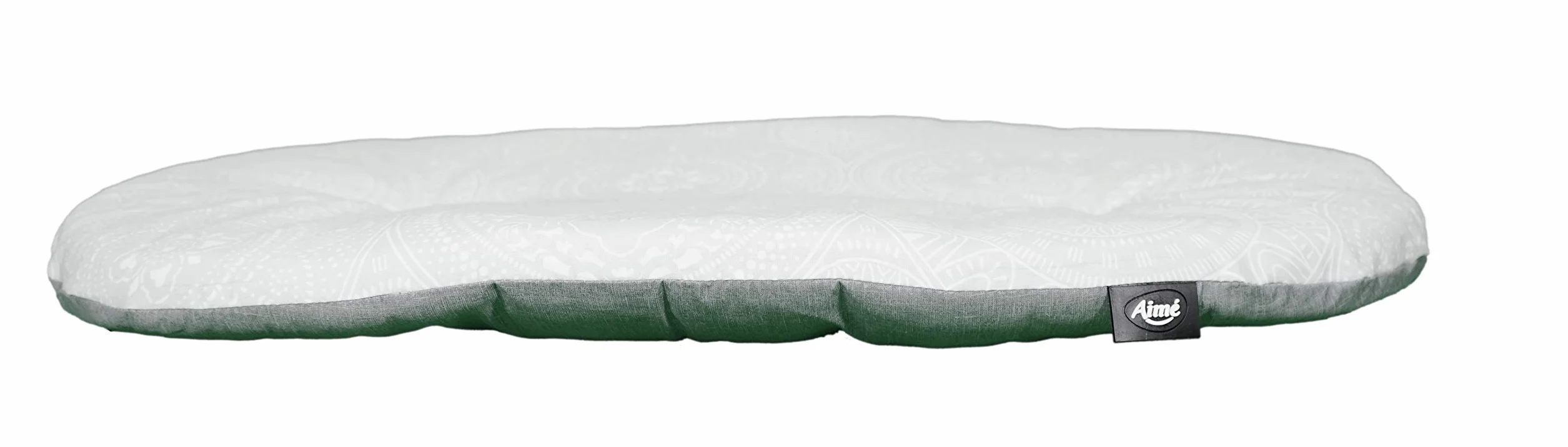 Coussin Ovale pour Chien Moyen Mandala Gris Taille M 70 x 44 x 2,5 cm