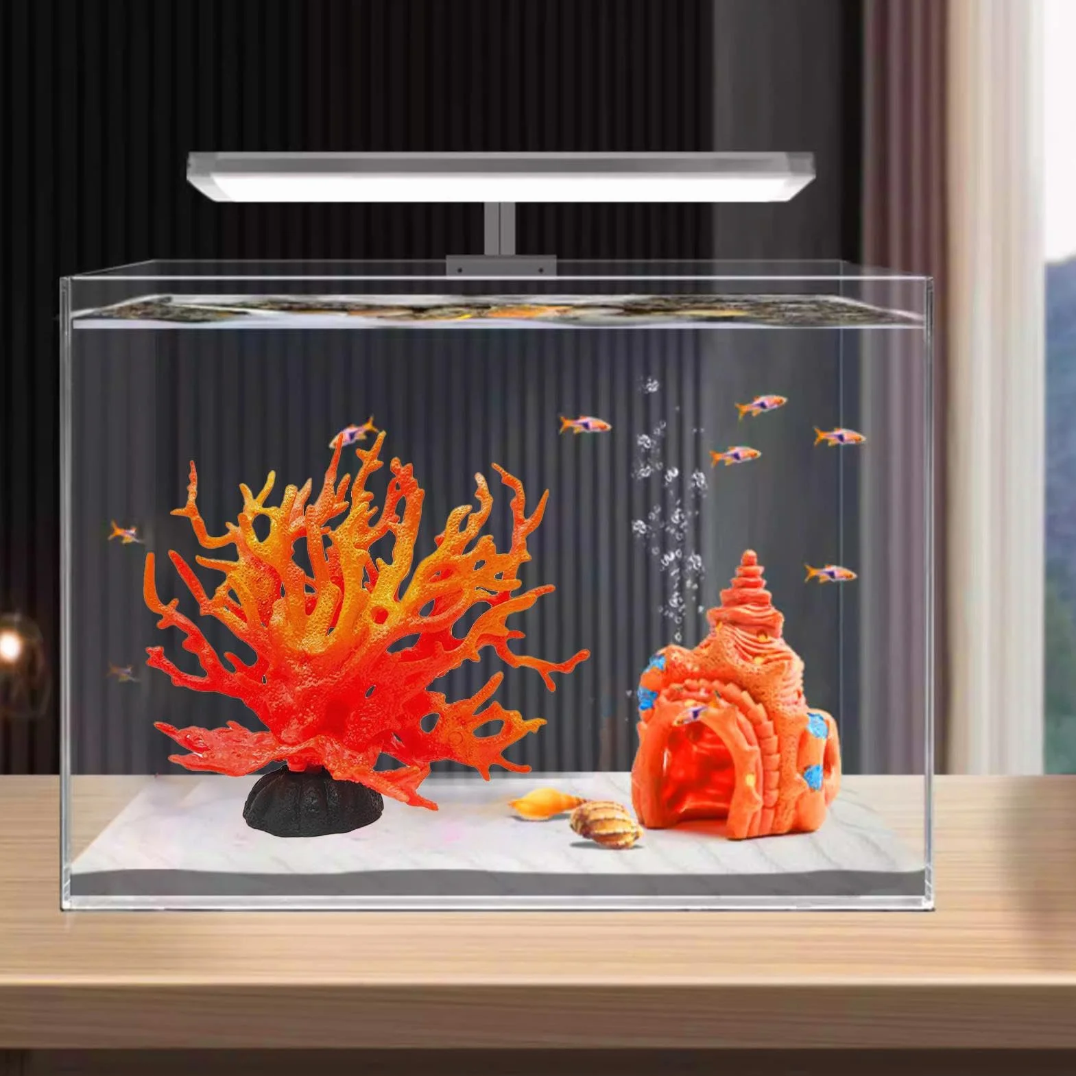 Corail Artificiel pour Aquarium Multicolore Décoration Paysage Simulation Eau Douce Marine