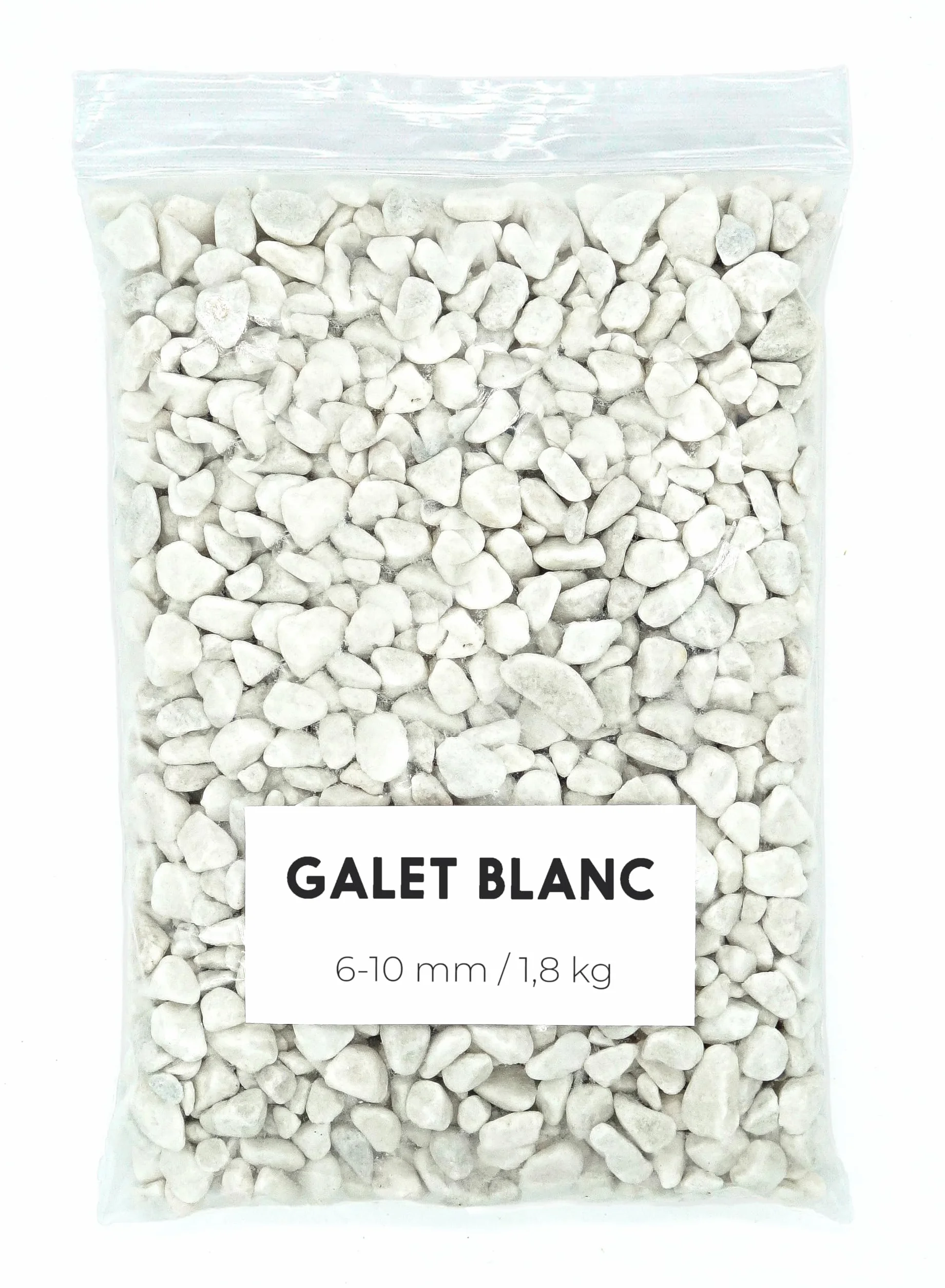 Galet Blanc 1,8kg Cailloux Décoratif Jardin Gravier Extérieur 6-10 mm