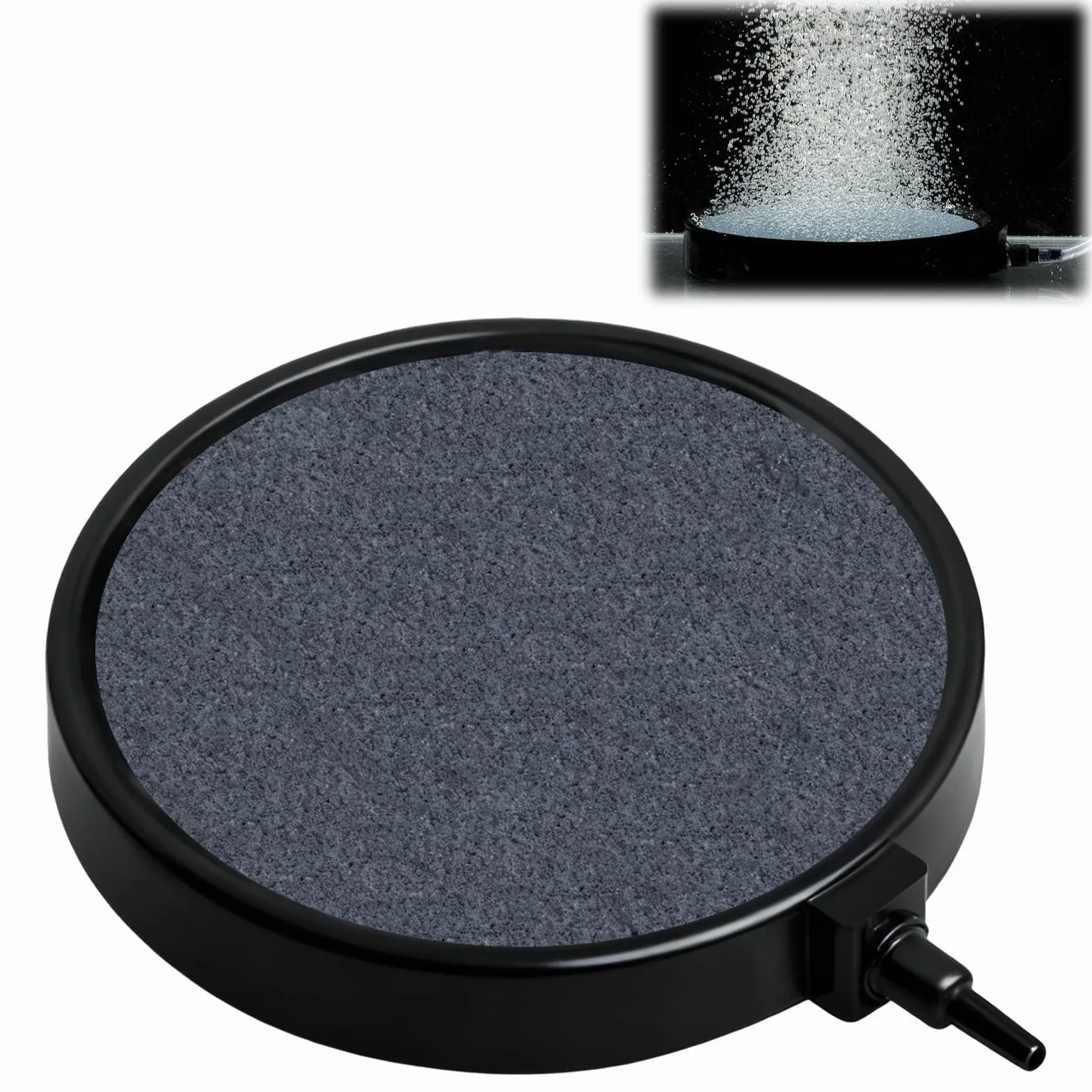 Pierre à Air pour étangs 10 cm Bulleur Aquarium Grand Disque Tuyau 4 mm / 8 mm avec Ventouses
