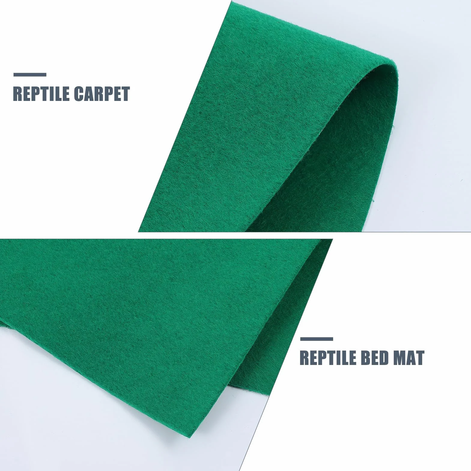 Tapis pour Reptiles 120x60 cm Fibre Polyester Naturelle Vert Absorbant, Revêtement Substrat Terrarium, Coussin Lavable Réutilisable