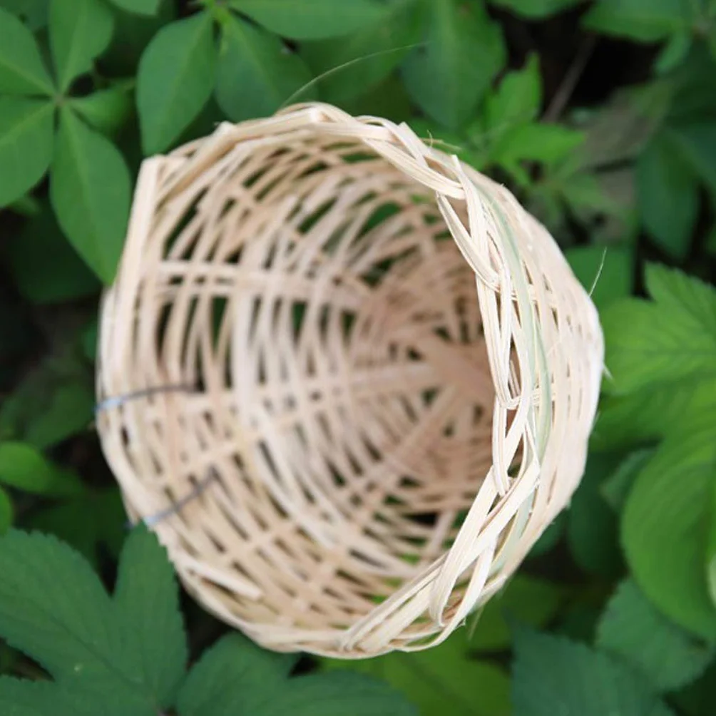 Nichoirs d'oiseaux en bambou tissé pour canaris perroquet cage de repos